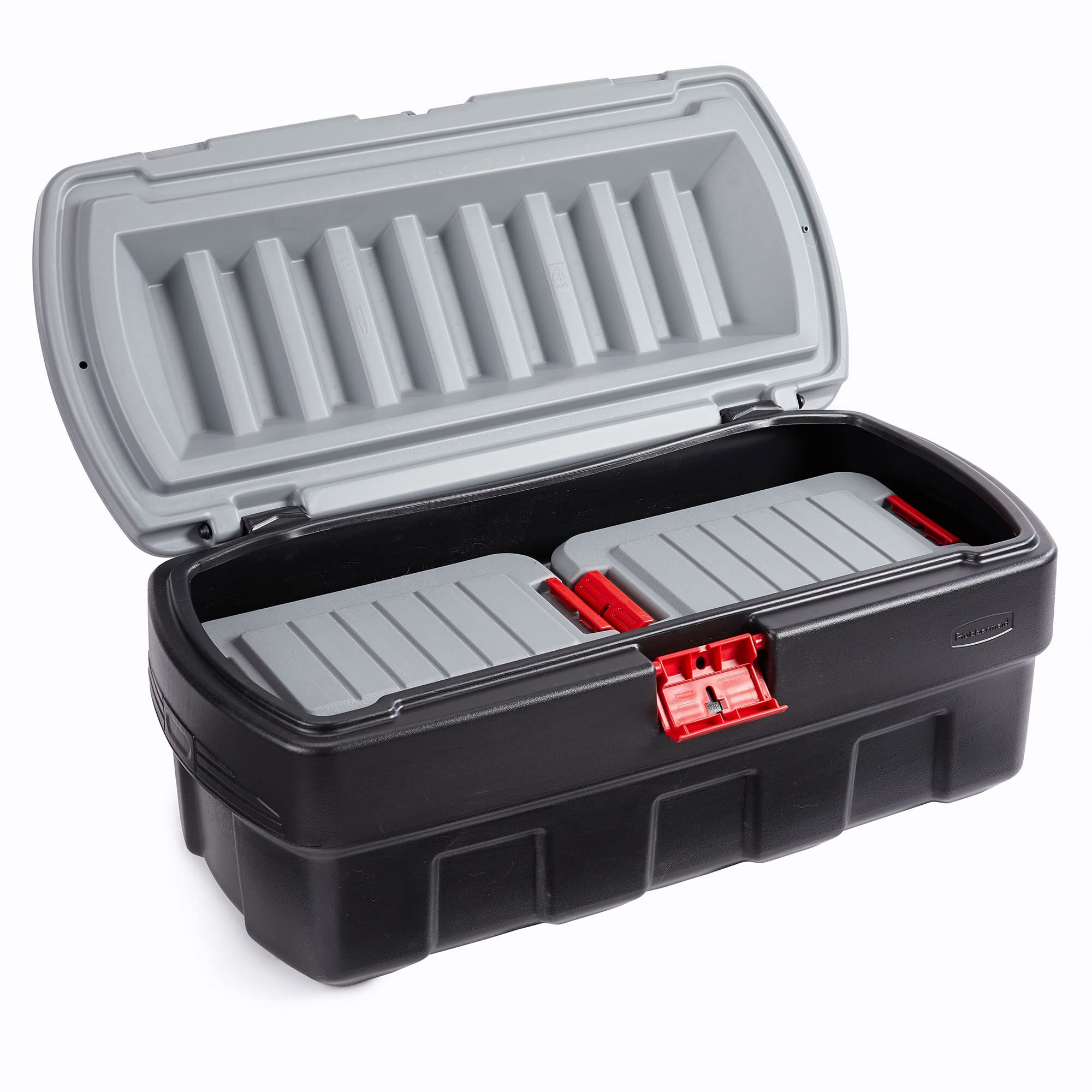 Rubbermaid ActionPacker 48 Gallon Lockable Storage Bin with 8 Gallon Nested Containers - Heavy Duty Industrial Storage Solution for Garage, Workshop & Outdoor Gear Organization