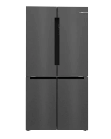 Bosch KFN96AXEA Series 6 French Door Bottom Freezer Refrigerator - 183 x 90.5 cm Black Stainless Steel - Energy Efficient Multi-Door Design for Modern Kitchens & Open Floor Plans
