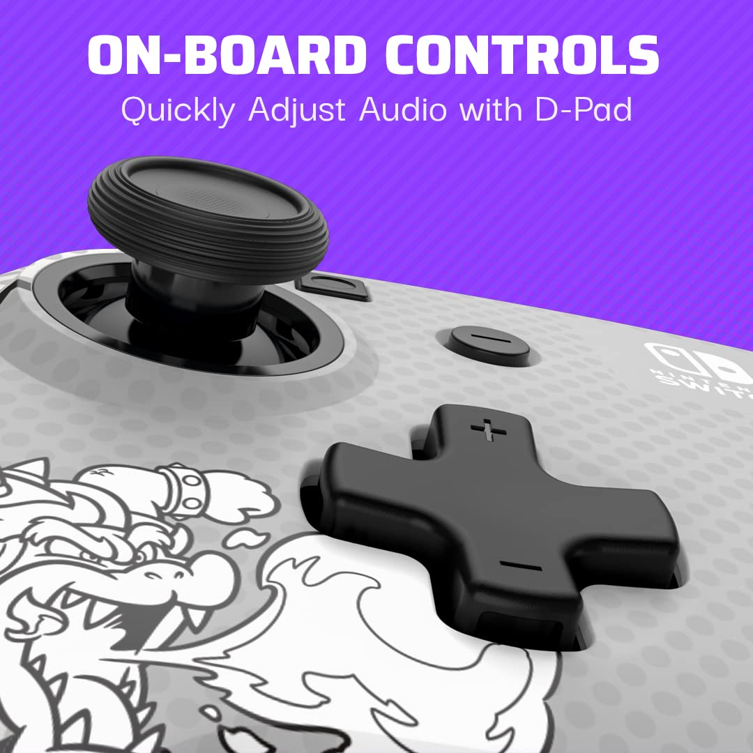 PDP REMATCH: Comic Attack Noir, Grey, White USB Game Controller Analog/Digital for Nintendo Switch & OLED - Perfect for Multiplayer Gaming & Long Play Sessions