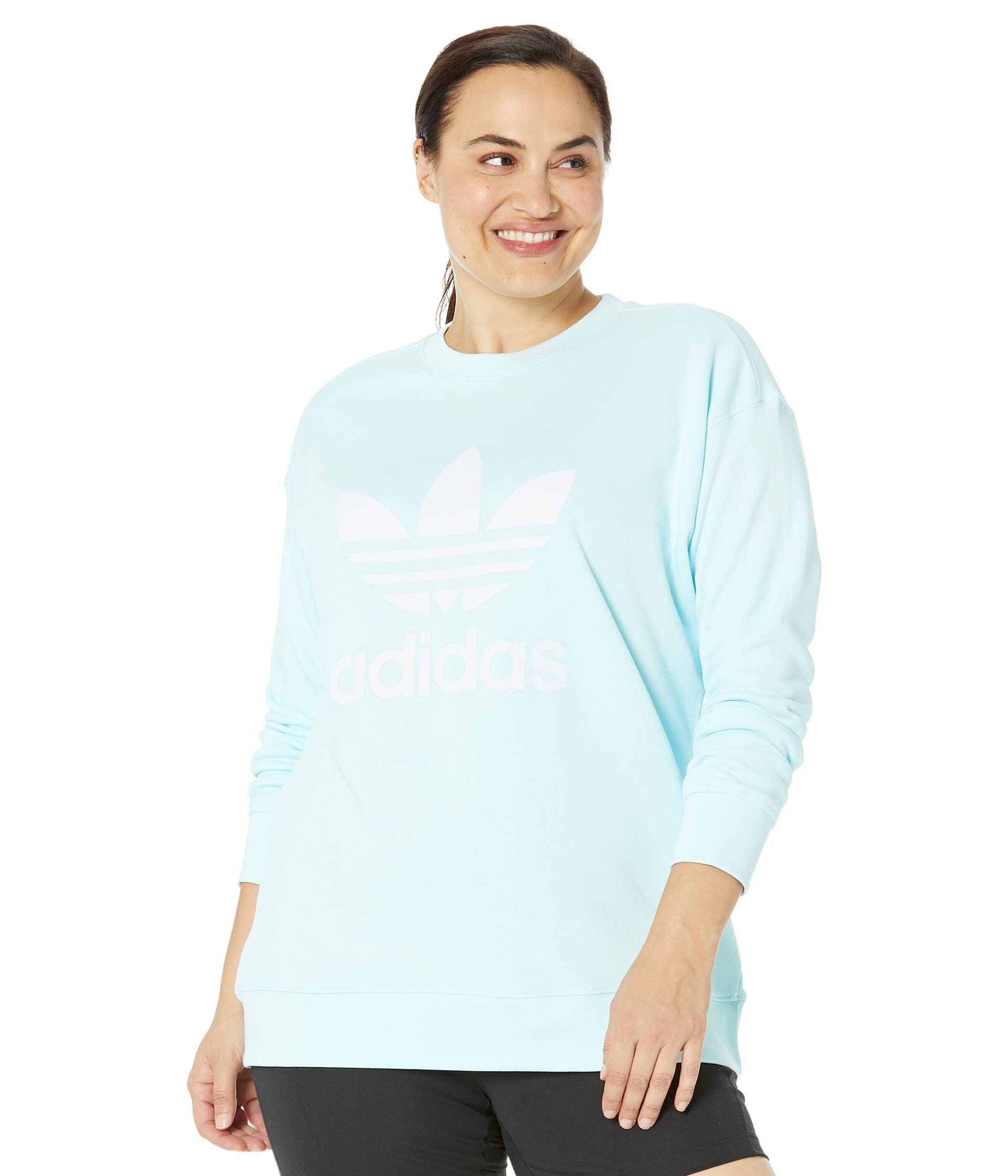 Adidas Originals Women's Trefoil Logo Crewneck Sweatshirt - Casual Streetwear Pullover for Everyday Comfort & Style