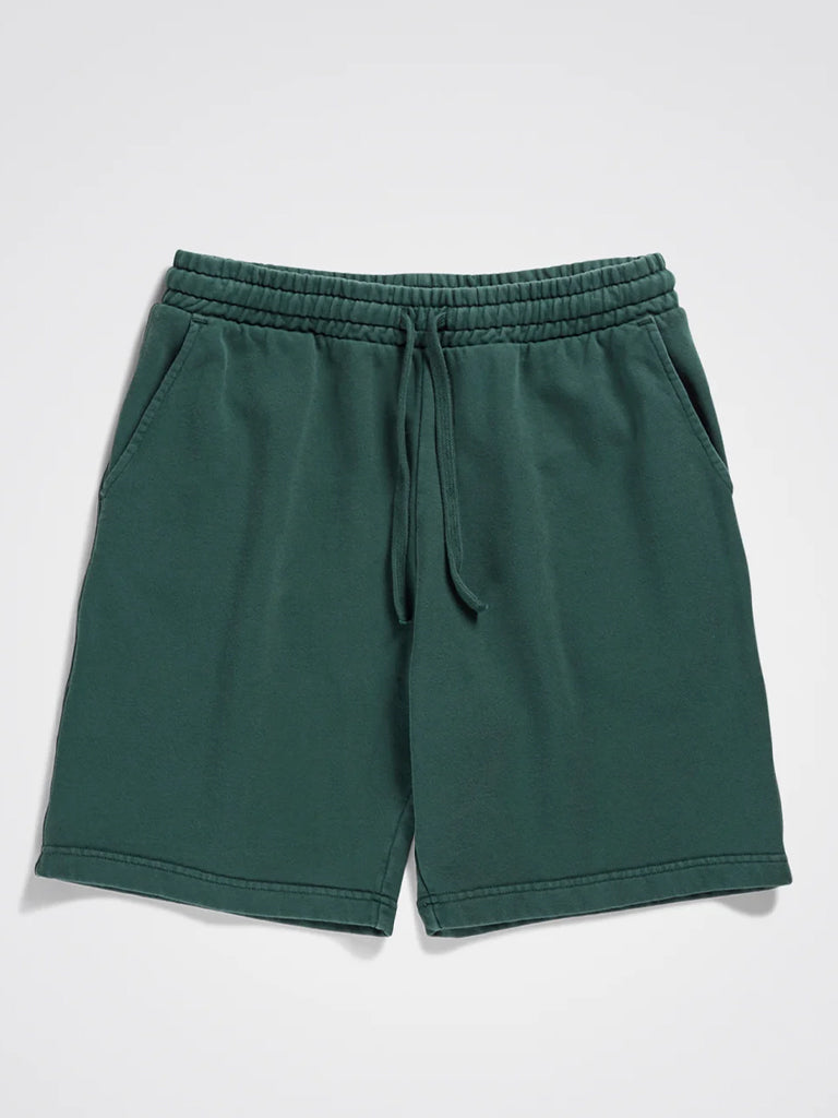 Norse Projects Falun Sweat Shorts for Men - Comfortable Cotton Lounge Shorts in Deep Sea Green | Perfect for Gym, Running, Beach & Casual Wear