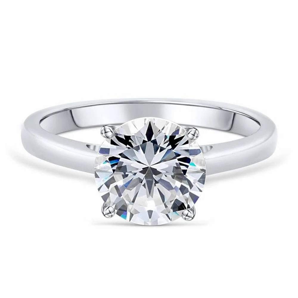 1 Carat Solitaire Moissanite Engagement Ring for Women - 10K/14K/18K Gold Classic Round Cut Wedding & Anniversary Ring with Text Engraving | Perfect Proposal Gift, Bridal Jewelry, Valentine's Day Present