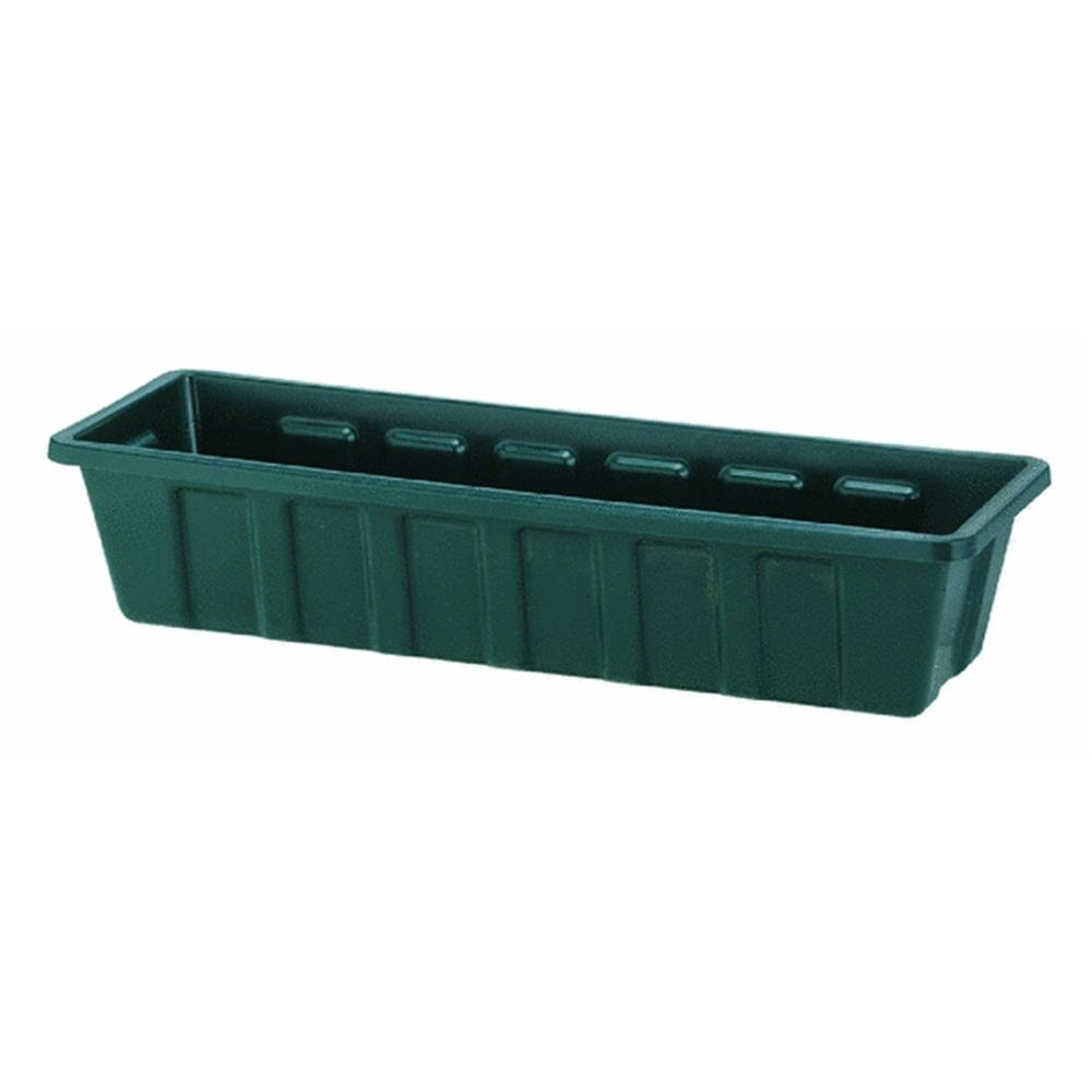 24-Inch Hunter Green Polypropylene Flower Box Planter - Durable Outdoor Garden Decor for Patio, Balcony & Window Sill Planting