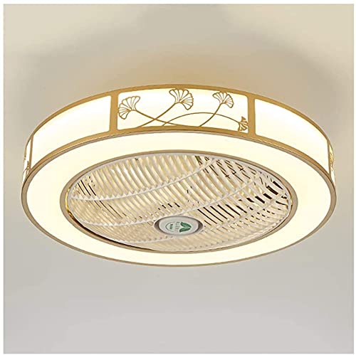 Stylish Chinese Wrought Iron Ceiling Fan with LED Light - Dimmable 3-Speed Acrylic Chandelier for Living Room, Bedroom & Study | Energy Efficient A++ Rating (Color Option A) - Perfect for Home Decor & Air Circulation