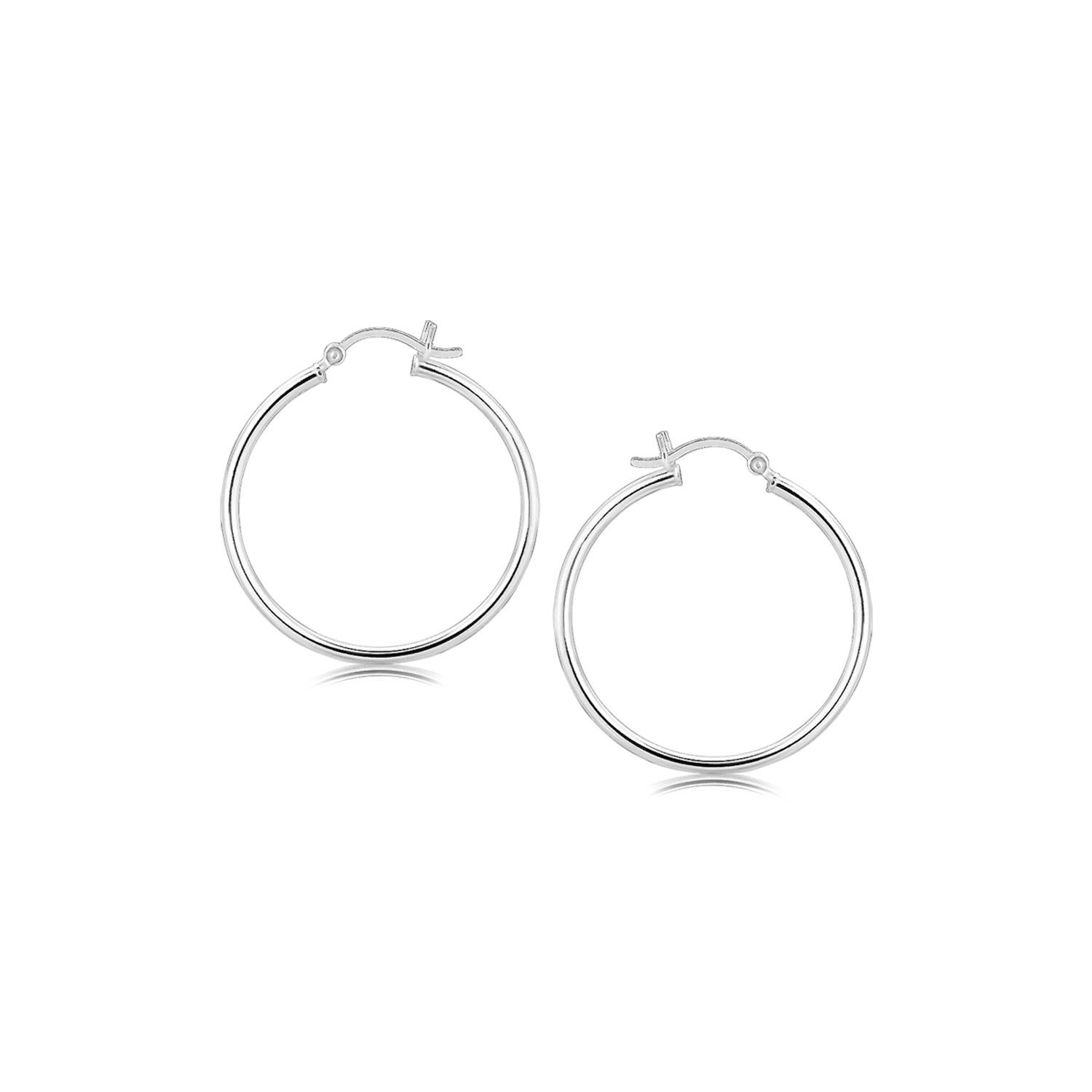 Sterling Silver Thin Polished Hoop Earrings with Rhodium Plating - Elegant & Hypoallergenic Jewelry for Women | Perfect for Everyday Wear, Parties & Gifting