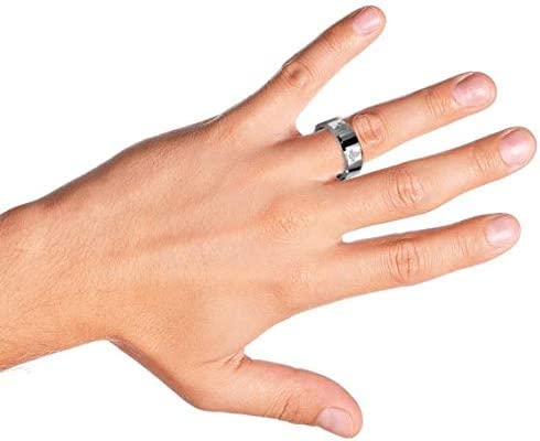 Freemason Masonic Titanium Wedding Band Ring for Men - Square & Compass Symbol, Polished Silver Tone, Comfort Fit 8MM - Durable & Hypoallergenic Jewelry for Grooms, Best Man Gifts & Fraternal Events
