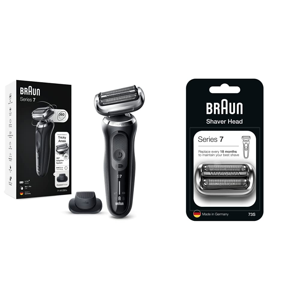 Braun Series 7 Men's Electric Shaver with Precision Trimmer - Cordless Foil Razor & Replacement Head Included - Perfect for Travel, Daily Shaving and Gift Giving