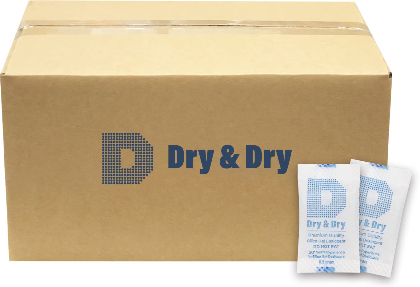 Dry & Dry 0.5 Gram (Half Gram) Silica Gel Packets - 20,000 Count Bulk Pack | Food Safe Desiccant for Moisture Control | Ideal for Food Storage, Electronics, Documents & Closet Protection