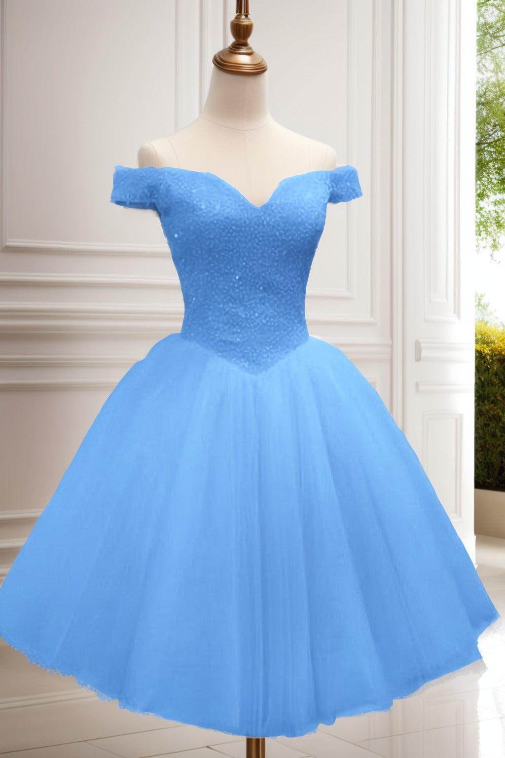 Elegant Princess Knee-Length Tulle Homecoming Dress CS0523 | Formal Dance, Prom, Sweet 16 Party | Plus Size & Teen Girls Ball Gown