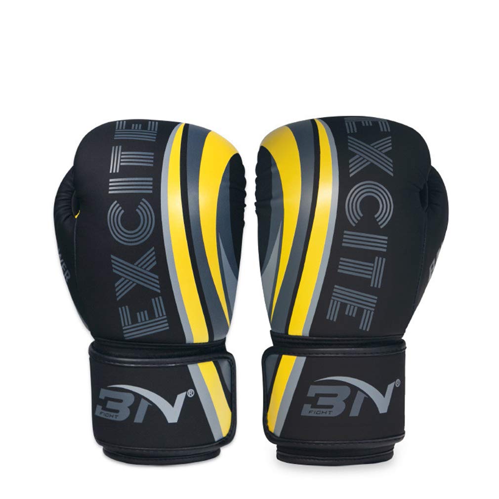 10Oz - 12Oz Professional Boxing Gloves for Training, Muay Thai, Heavy Bag & Sparring - Youth Punching Bag & Grappling Dummy Practice - Ideal for MMA, Kickboxing & Fitness Workouts (Black, 12oz)