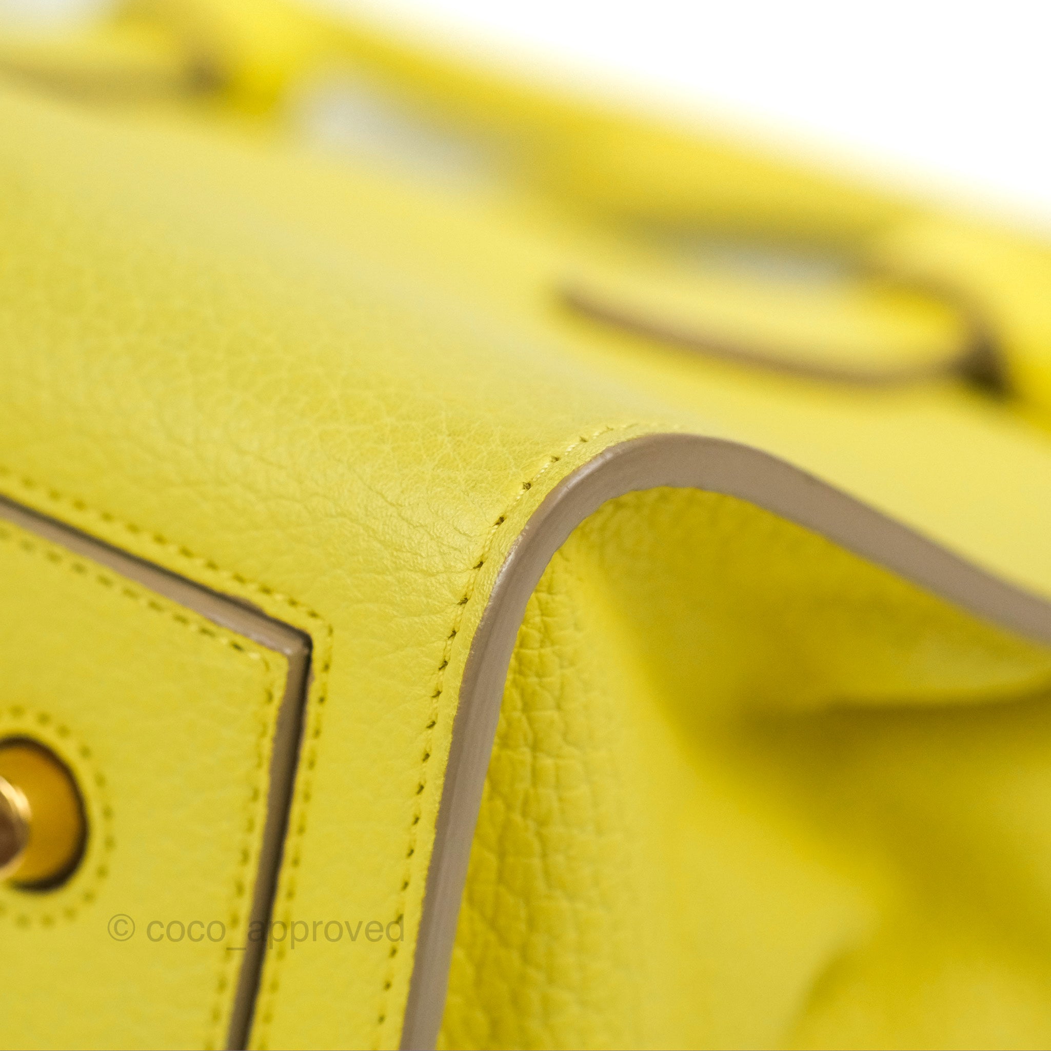 Celine Small Tie Knot Bag in Yellow Grained Leather - Elegant Crossbody Purse for Women | Perfect for Date Night, Parties & Special Occasions