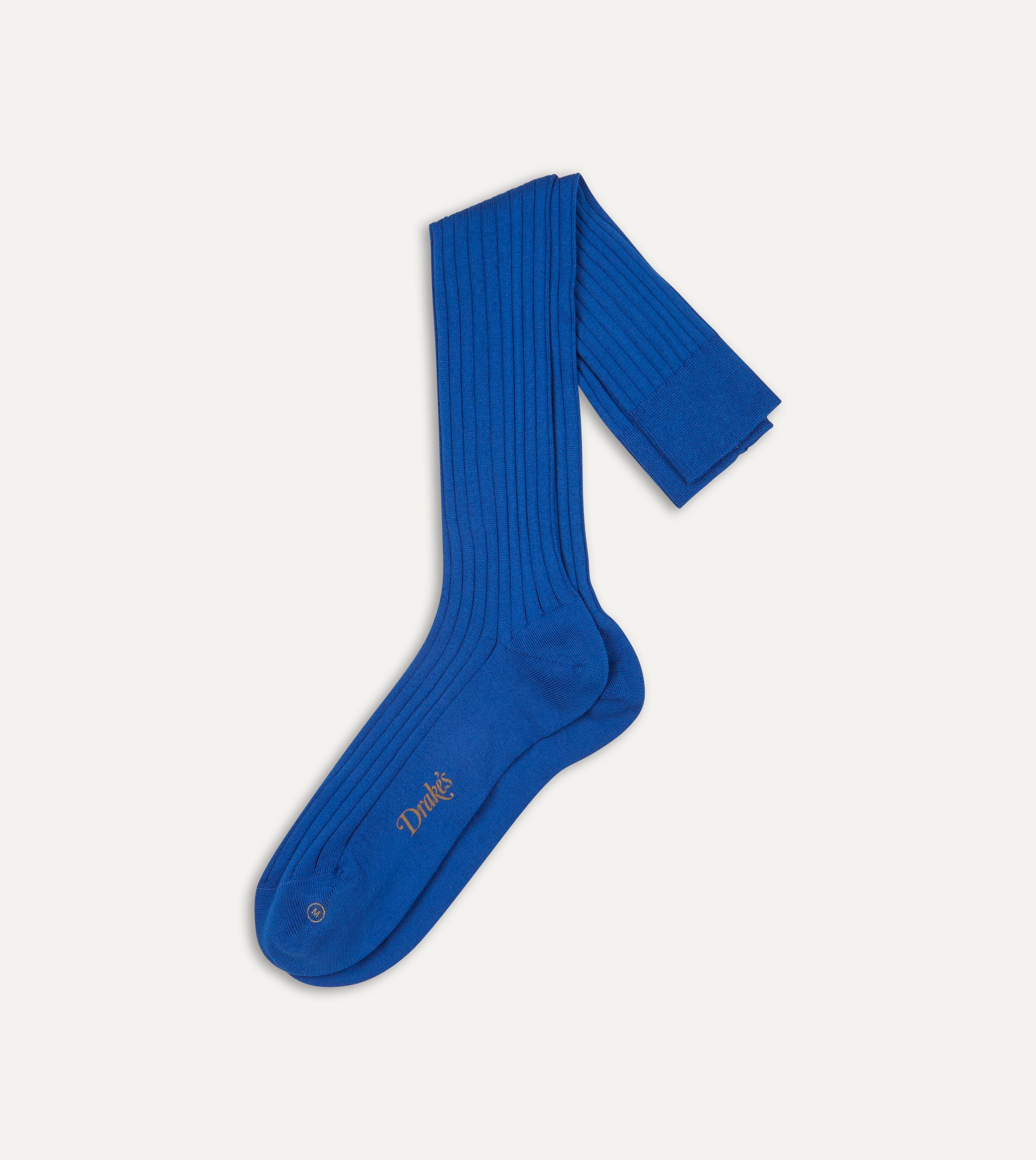 Premium Royal Blue Cotton Over the Calf Socks for Men - Comfortable & Breathable Dress Socks for Business, Office & Formal Occasions