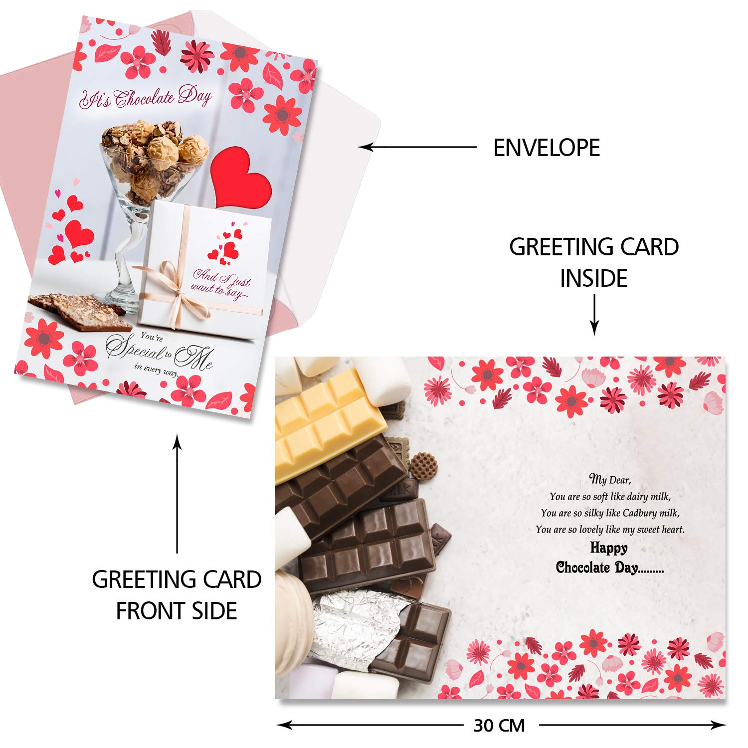 Chocolate Day Greeting Card with 2 Long Lasting Multicolor Nail Polishes - Perfect Gift for Women, Friends & Loved Ones - Ideal for Birthdays, Anniversaries and Special Occasions