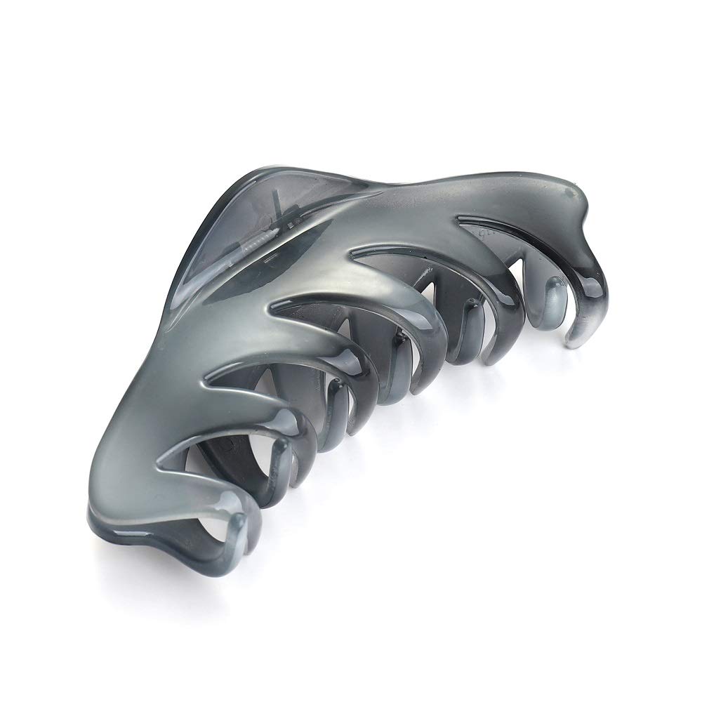 Premium Hair Claw Clip for Women - Strong Hold Medium Hair Clips for Long & Thick Hair | Non-Slip Barrettes & Hair Grip Accessories (Gray) | Perfect for Workouts, Office & Everyday Styling