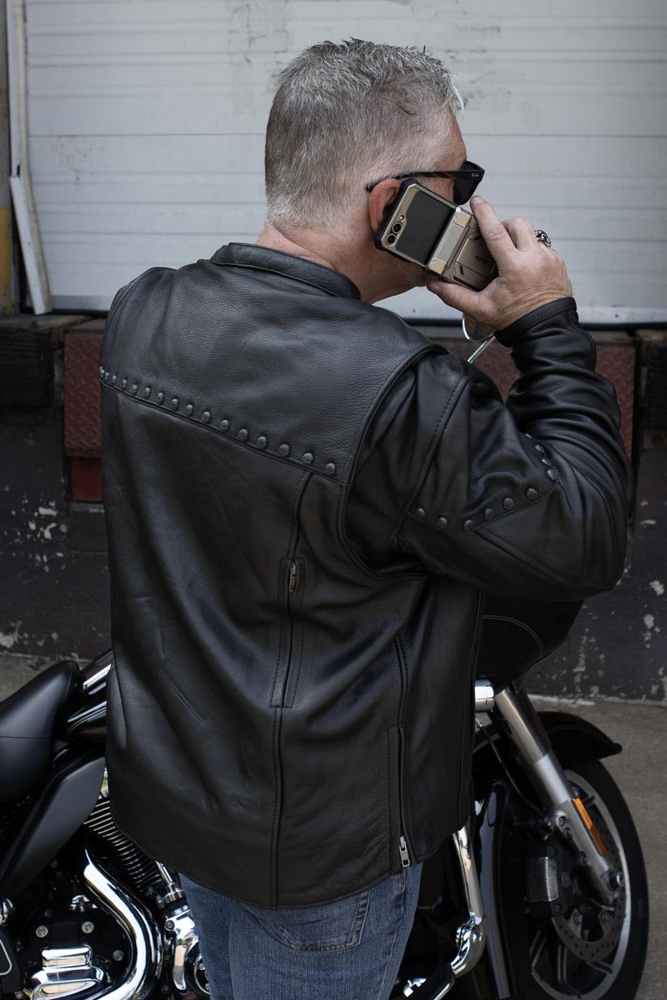 Milwaukee Leather MLM1504 Men's Black 'The Skelly Racer' Premium Motorcycle Jacket - High-Quality Biker Jacket for Riding, Racing & Casual Wear