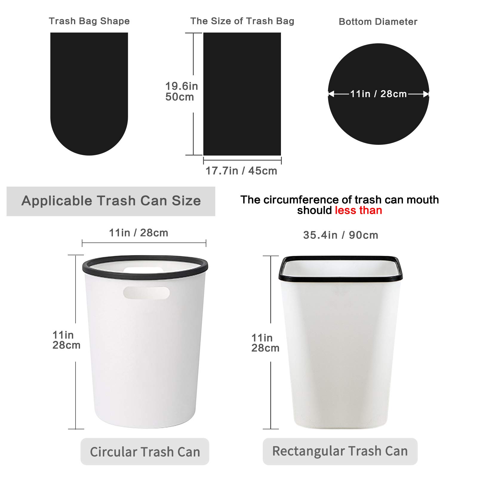 Toplive 4 Gallon Small Trash Bags - Heavy Duty Garbage Bags for Wastebasket & Bin Liners | Perfect for Home, Bathroom, Bedroom, Kitchen & Office Trash Cans | Black Waste Disposal Bags for Daily Use & Cleaning
