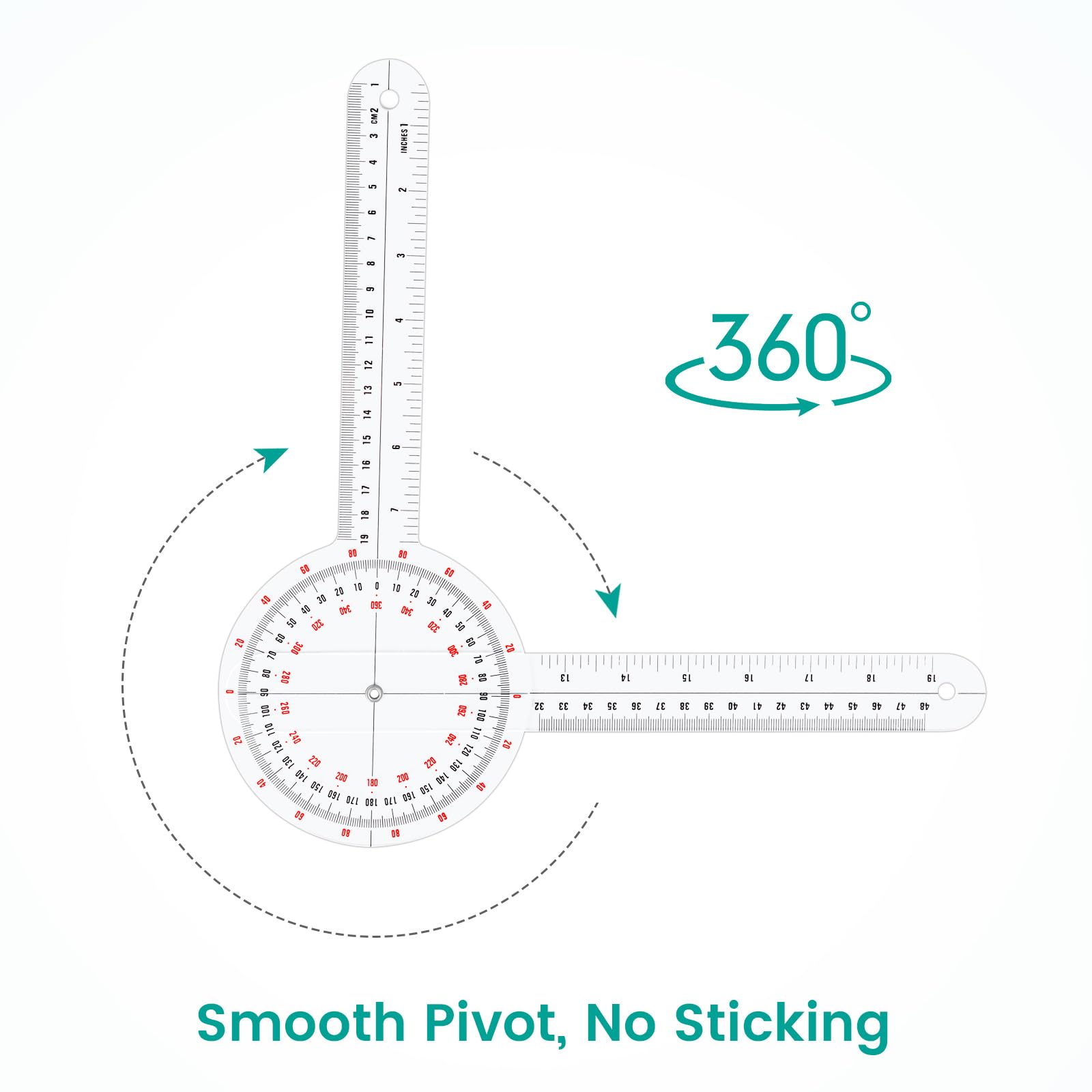 Physical Therapy Goniometer Set - 3-Piece (12