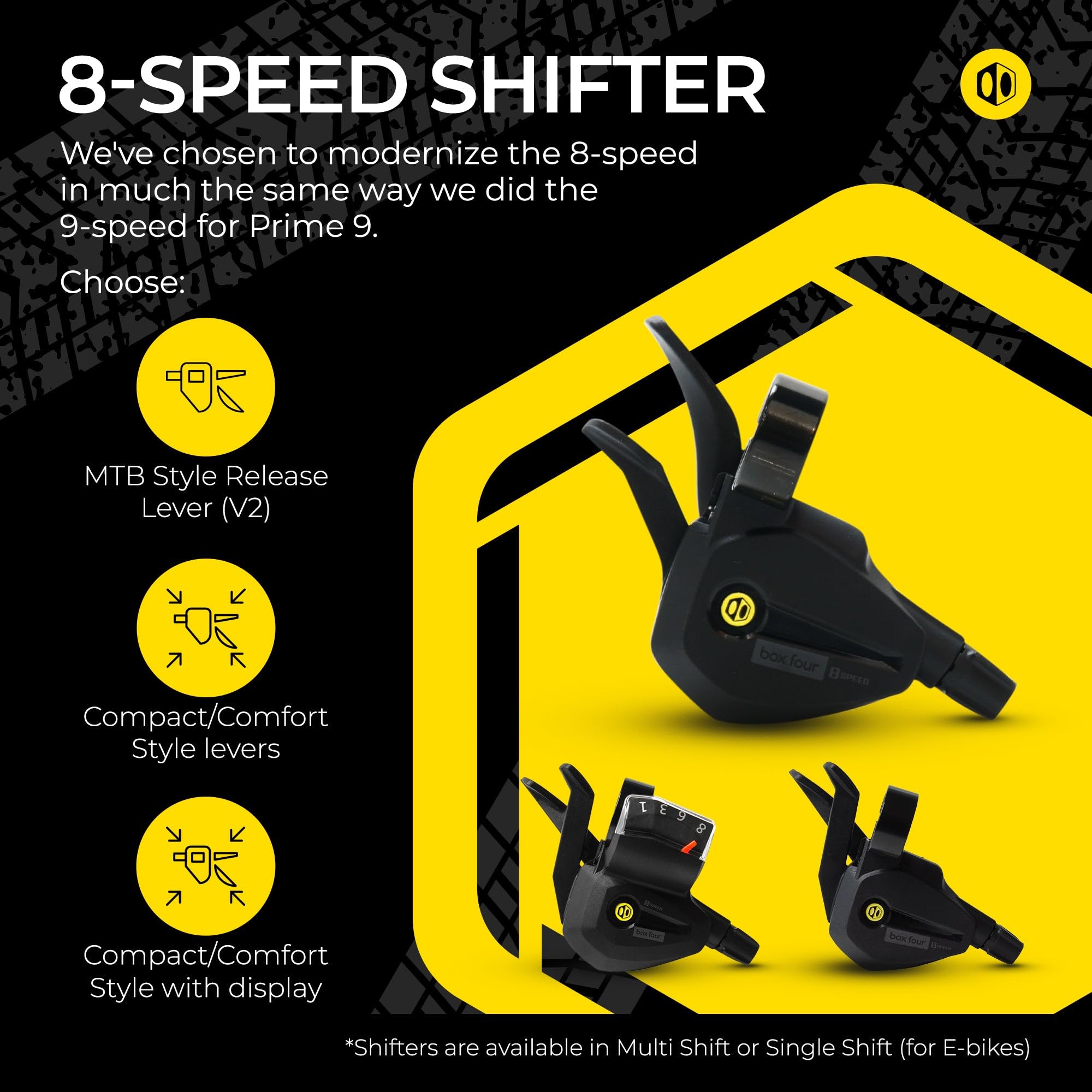 8-Speed Multi-Shift Bike Groupset for Non-E-Bike & E-Bike - Rear Derailleur, Shifters, Cassette, Chain & Housing Kit - Mountain Bike Drivetrain Upgrade for Trail Riding & Commuting