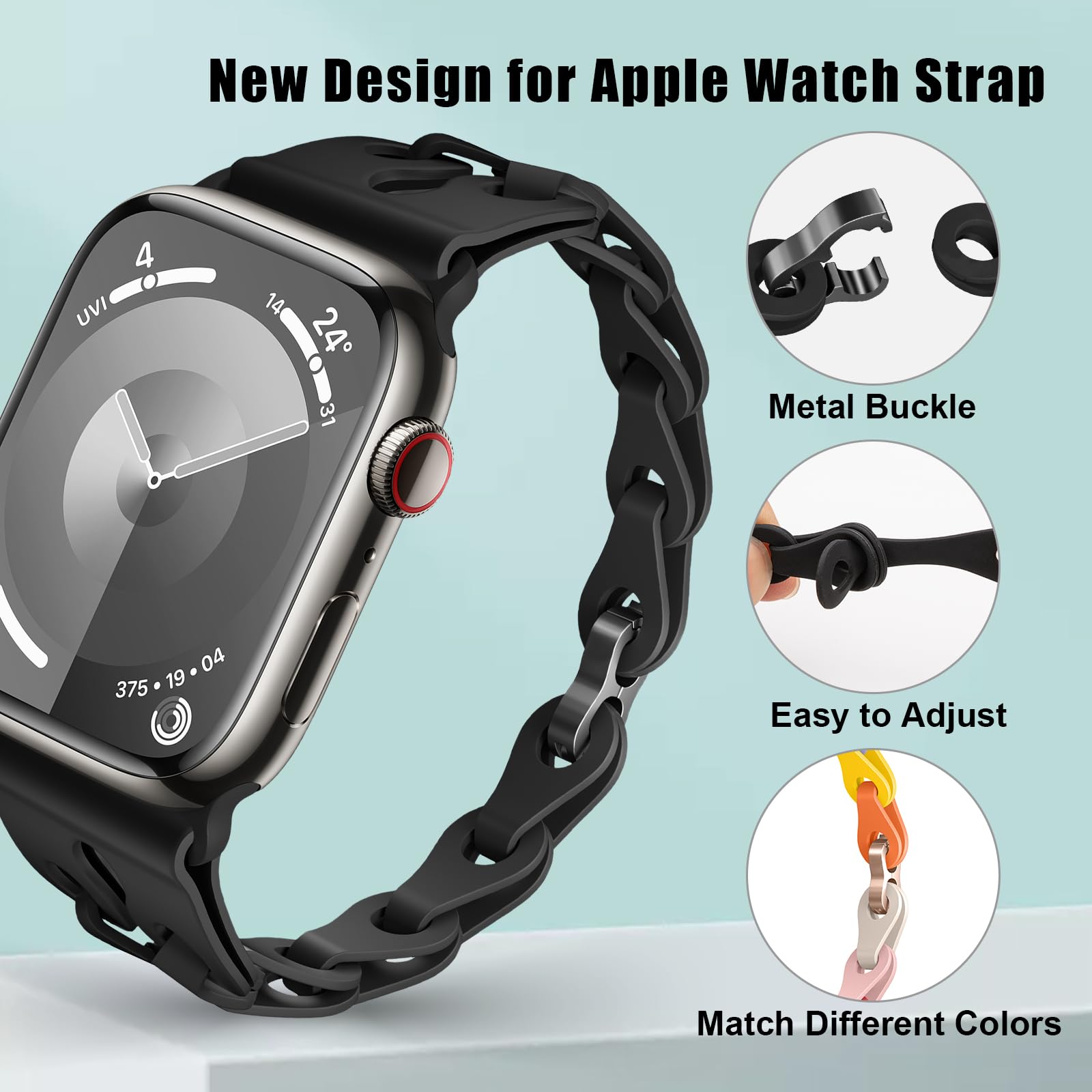 XMUXI Apple Watch Bands 38-42mm - Silicone Sport Strap for Series 10/9/8/7/6/5/4/3/SE - Women's Fitness Accessory