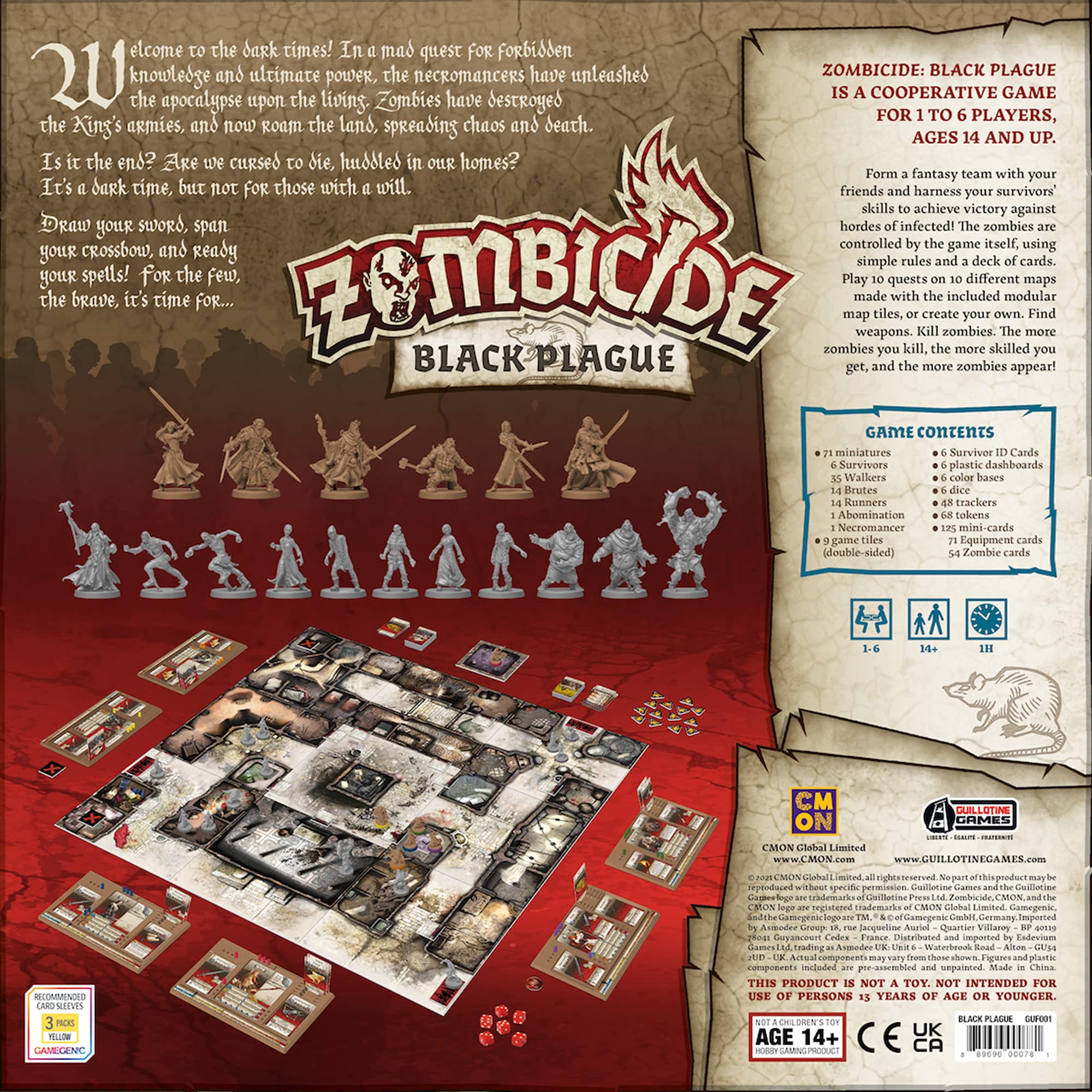 Zombicide Black Plague Board Game (Base) | Cooperative Strategy Game for Teens & Adults | Zombie Survival Adventure | Ages 14+ | 1-6 Players | 60 Min Playtime | CMON | Perfect for Game Nights & Halloween Parties