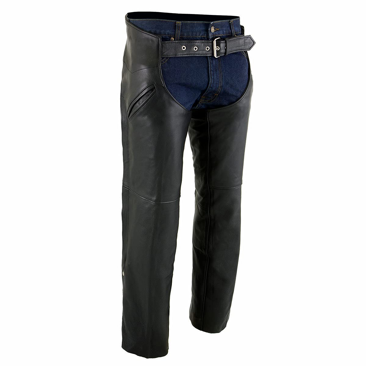 Premium Thermal Lined Leather Motorcycle Chaps for Men - Large Size | Milwaukee Leather Biker Gear for Cold Weather Riding & Outdoor Adventures