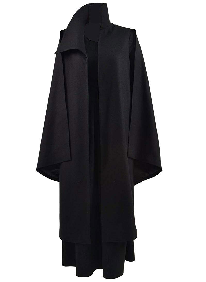 Women's Black Princess Cosplay Costume - Elegant Long Coat Dress for Halloween, Cosplay, and Themed Parties | Perfect for Costume Events, Cosplay Conventions, and Halloween Celebrations