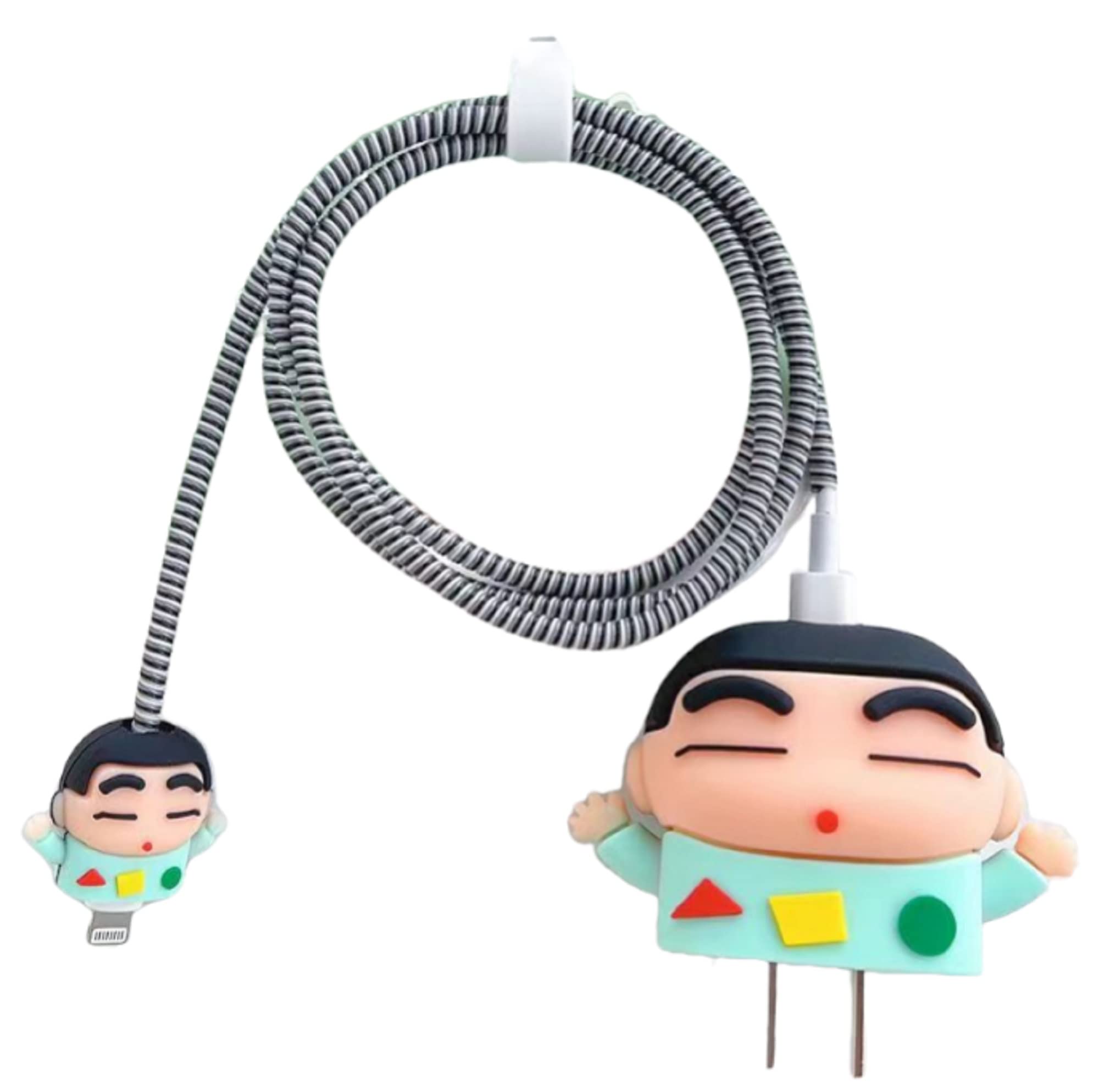 Premium 20W iPhone Charger Protector Case - Cartoon 3D Design USB-C & Lightning Cable Cover - Portable Charging Accessory for iPhone 12/13/14/15 (Green) - Perfect for Travel, Office & Home Use