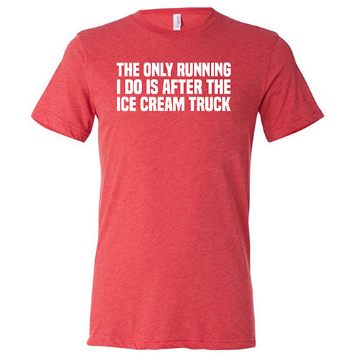 Funny Ice Cream Truck Running T-Shirt - Unisex Graphic Tee for Summer Jokes & Casual Wear