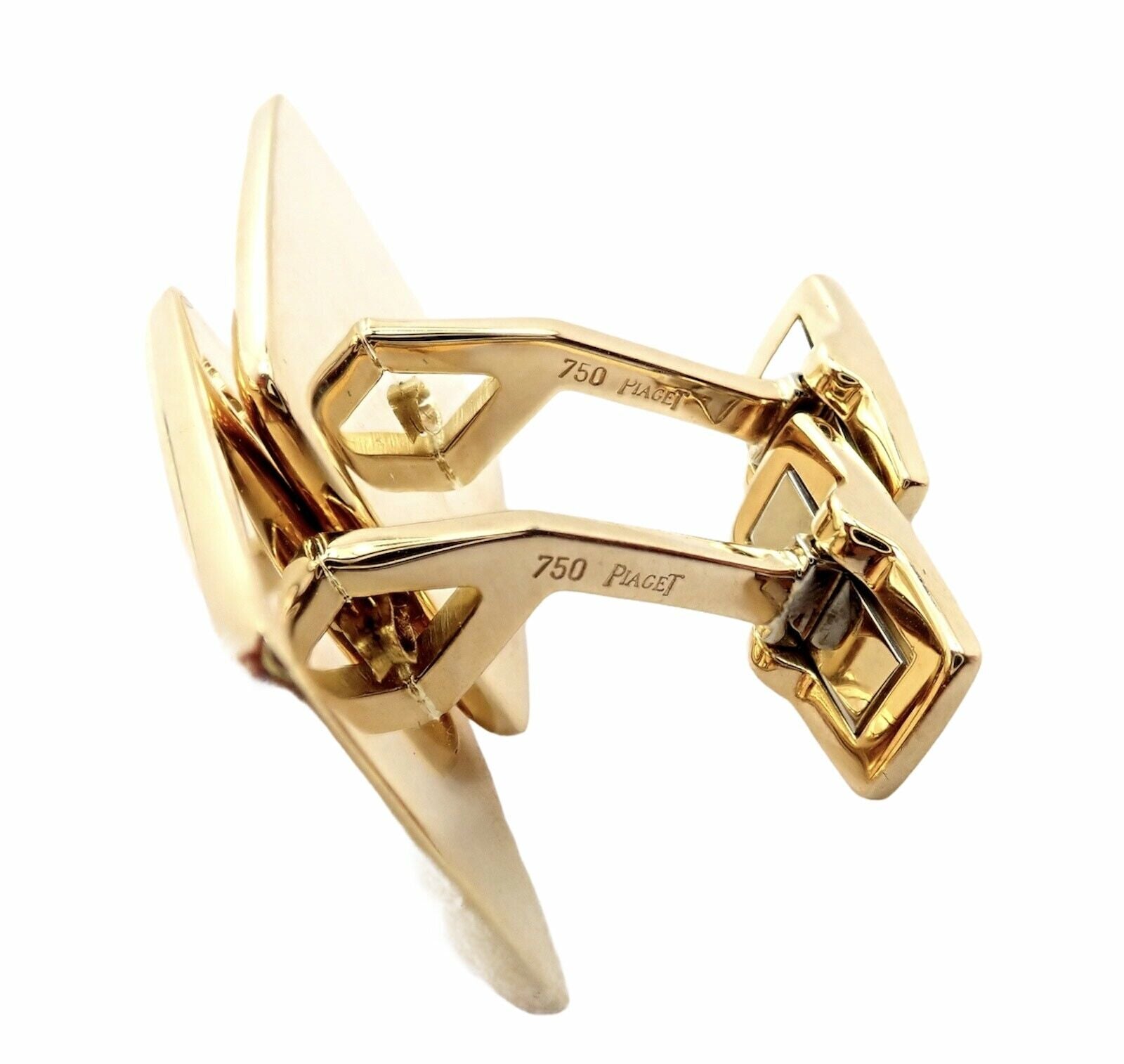 Authentic Piaget 18k Yellow Gold Coat of Arms Cufflinks for Men - Luxury Dress Accessories for Weddings, Business Meetings & Formal Events