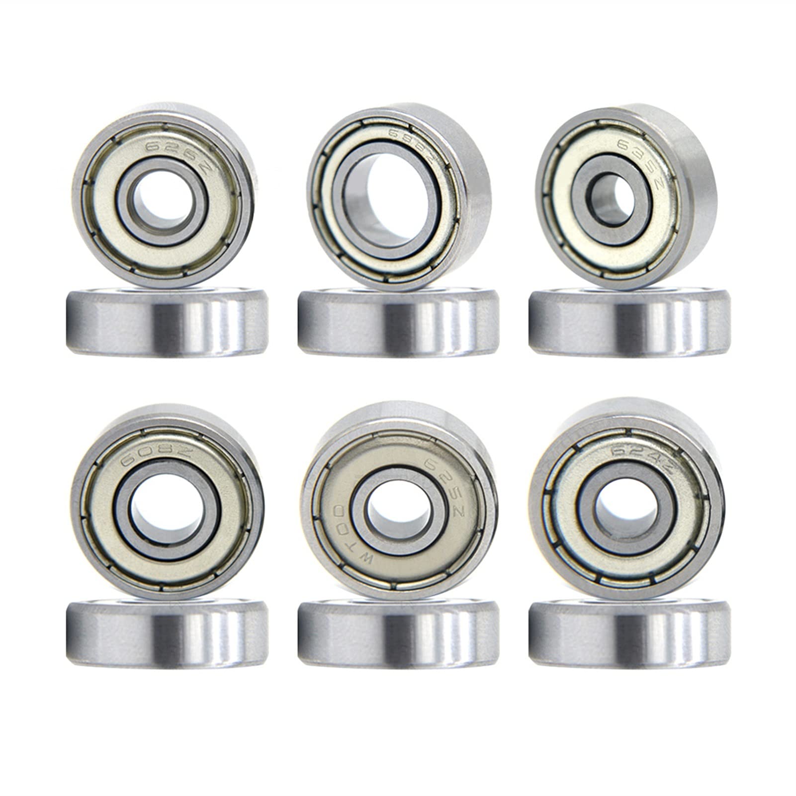 10PCS Miniature High Carbon Steel Deep Groove Ball Bearings 608zz 624zz 625zz 626zz 635zz 688zz - Durable 3D Printer Parts, Flange Wheels for CNC Machines & DIY Projects (Outer Diameter: 635zz) - Perfect for Robotics, RC Cars & Industrial Applications