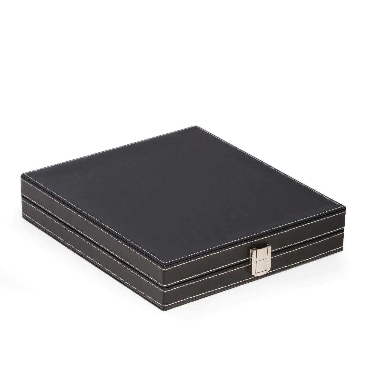 5-in-1 Multi Game Set with Chess, Checkers, Backgammon, Dominoes & Cards - Premium Black Leatherette Travel Case - Perfect for Family Game Nights, Travel & Indoor Entertainment