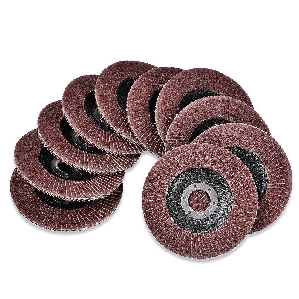 10PCS 40/60/80/120 Grit Flap Sanding Discs for Angle Grinder - 115mm Abrasive Wheels for Metal, Plastic & Wood - Rotary Tool Accessories for DIY Projects & Professional Use