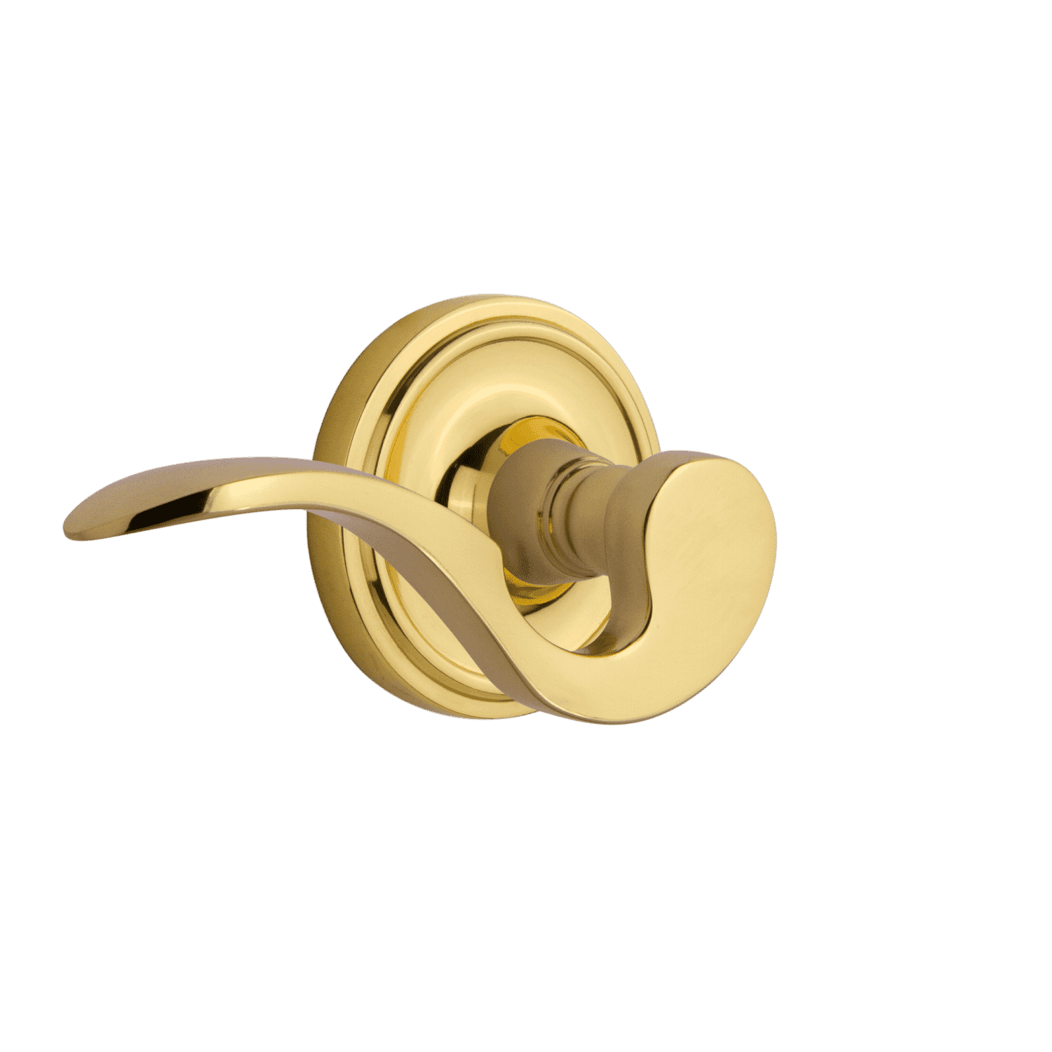 Vintage Rosette with Manor Lever Handle in Polished Brass - Elegant Door Hardware for Traditional Homes & Victorian Style Interiors