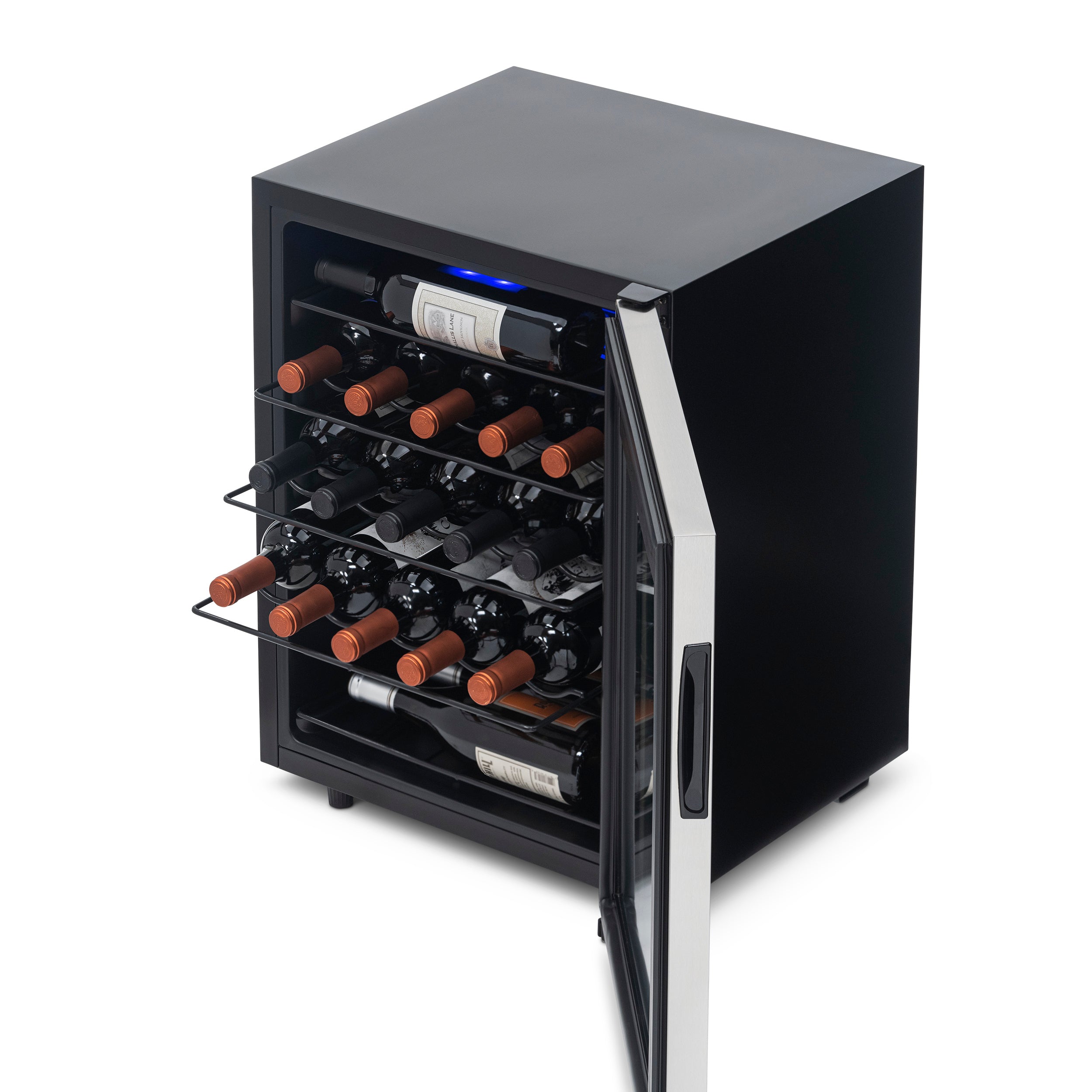 Newair® 23 Bottle 18.9 Stainless Steel Freestanding Wine Cooler Refrigerator - Perfect for Home Bars, Restaurants, and Wine Cellars
