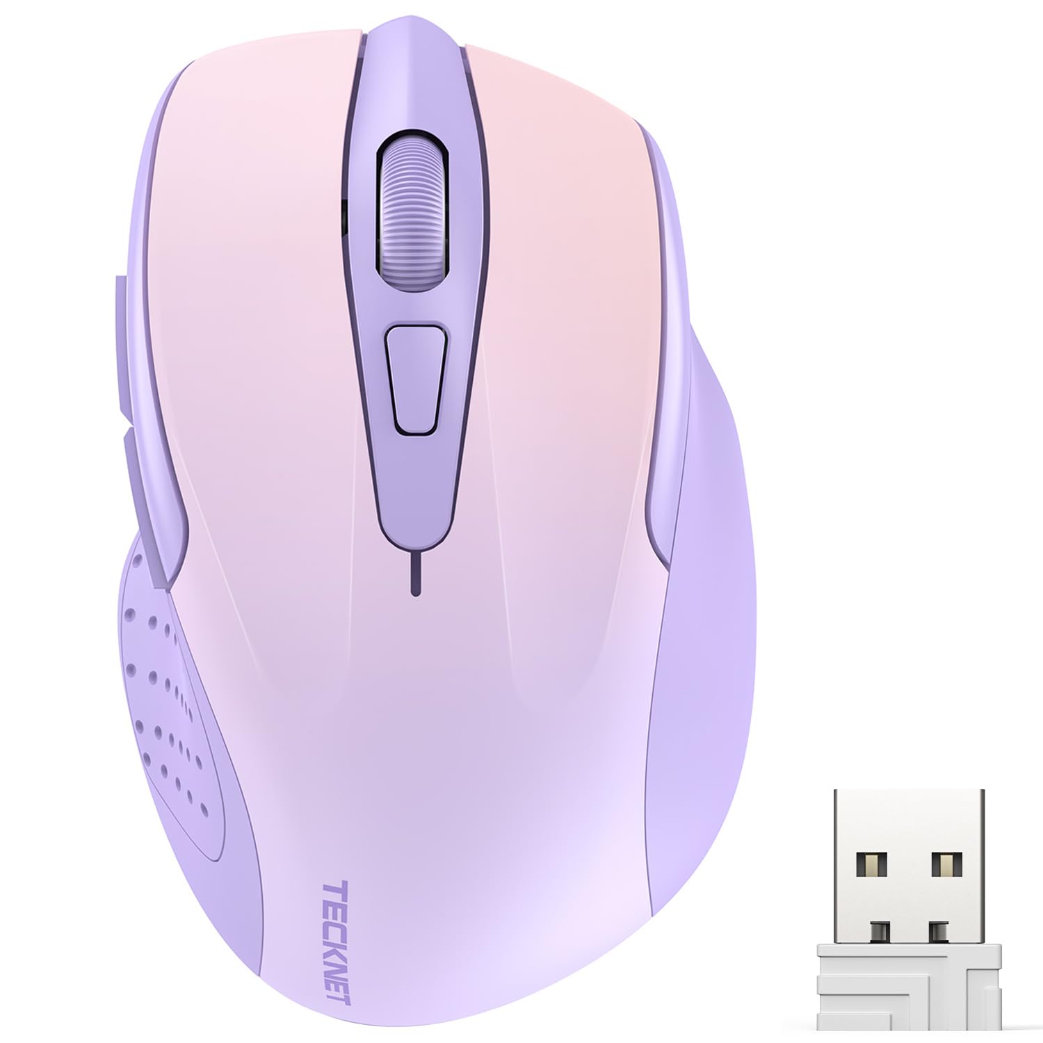TECKNET 2.4G无线鼠标 人体工学设计 6键可调DPI 4000DPI 24个月续航 适用于笔记本电脑 PC 台式机 Chromebook 办公 游戏 家用