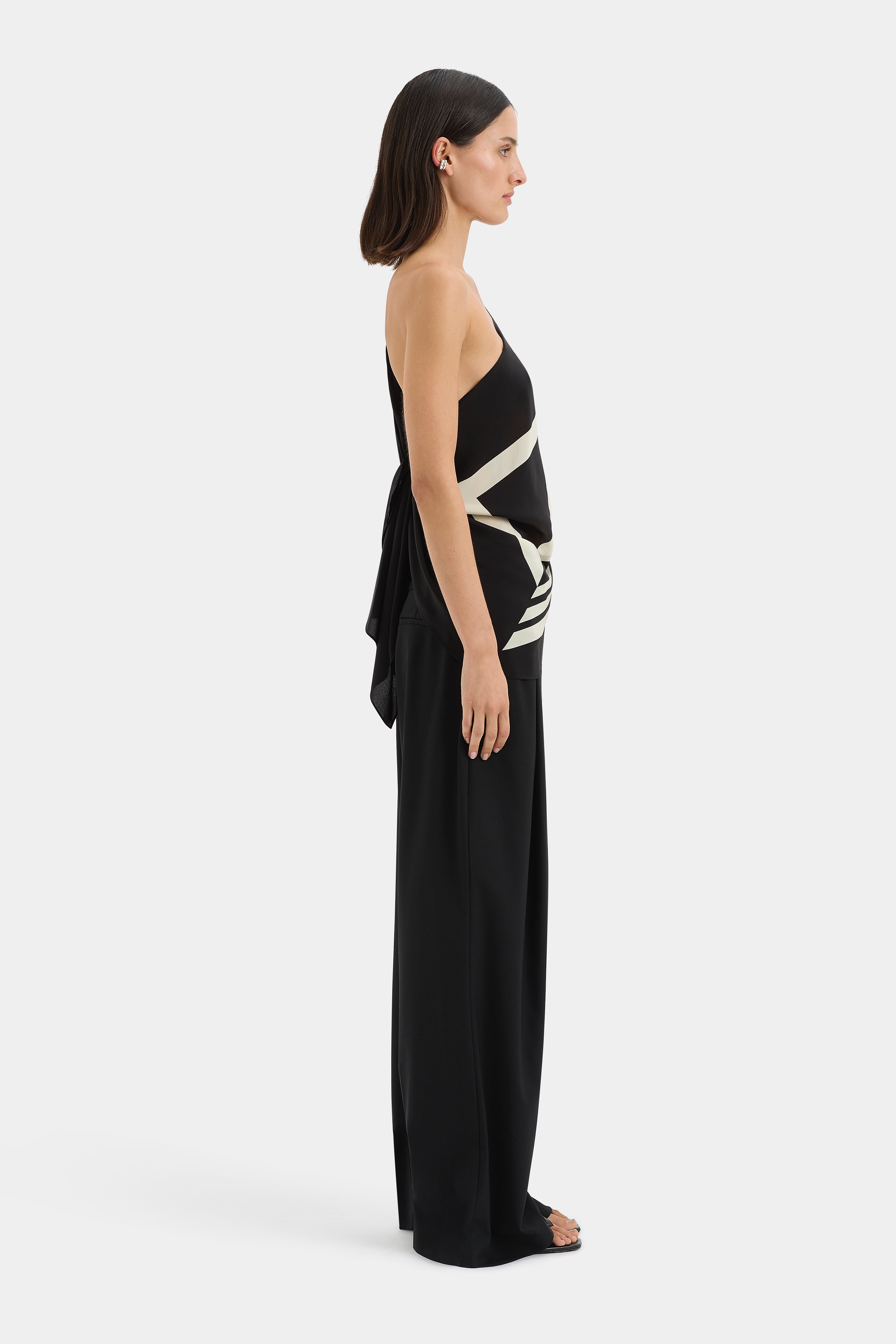 Pietra Wrap Top Milano Nero - Stylish Women's Wrap Blouse for Casual & Evening Wear