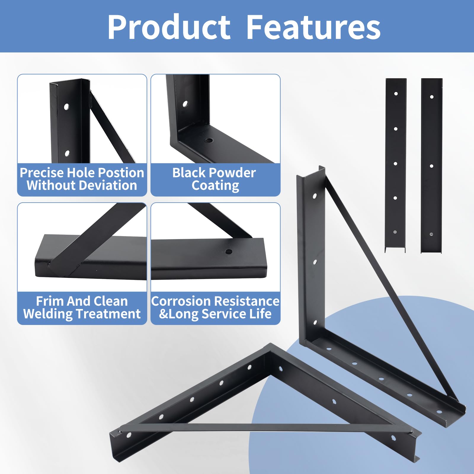 Heavy-Duty Underbody Steel Mounting Brackets for Truck Tool Box - 24