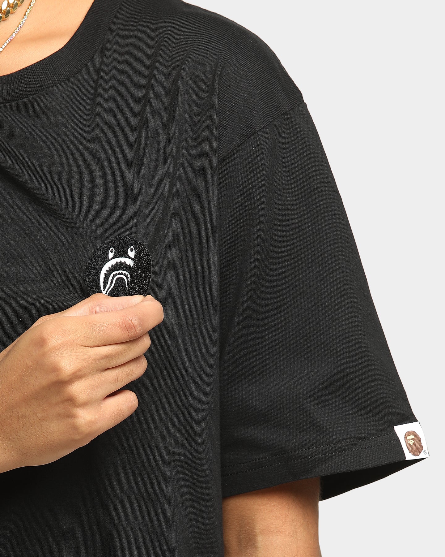 BAPE Men's Big WGM Shark Emblem Short Sleeve T-Shirt - Black Cotton Streetwear Tee for Casual Wear & Urban Fashion
