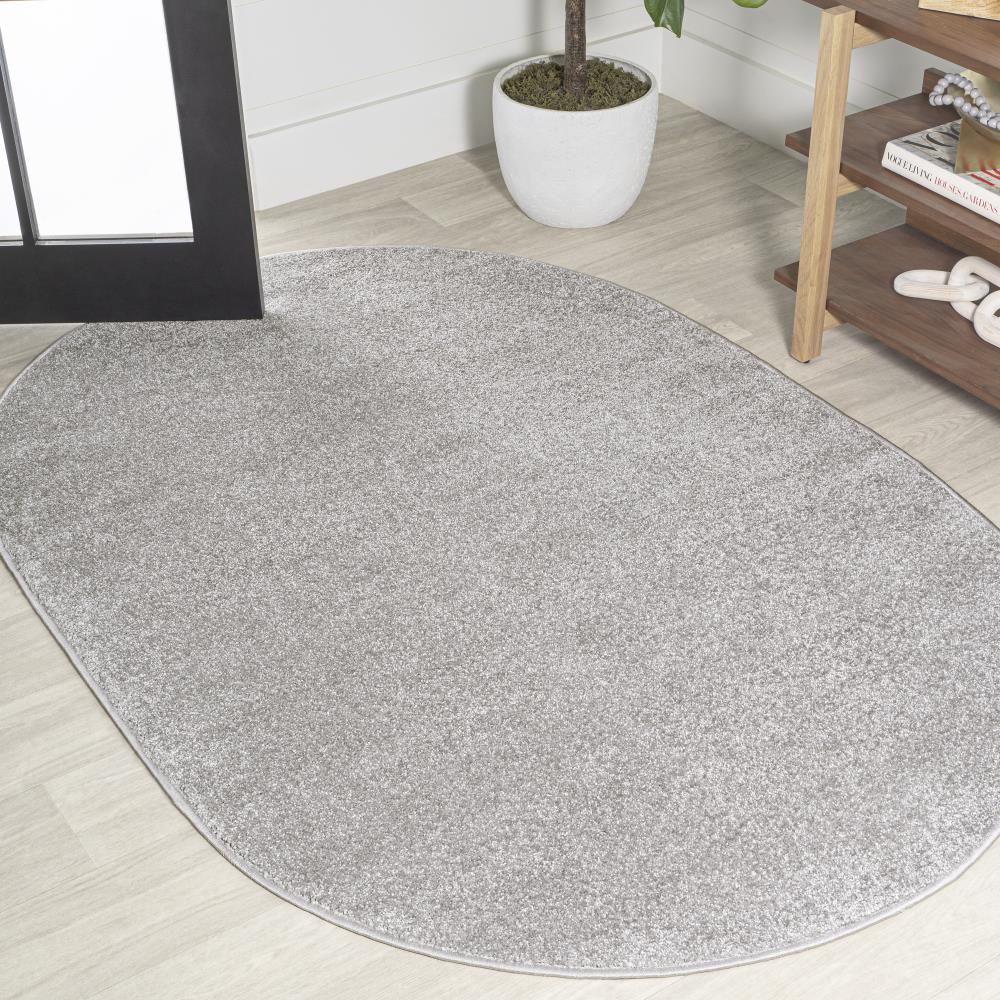 Soft Haze Solid Low Pile Area Rug in Light Gray - Perfect for Living Room, Bedroom, and Nursery Decor
