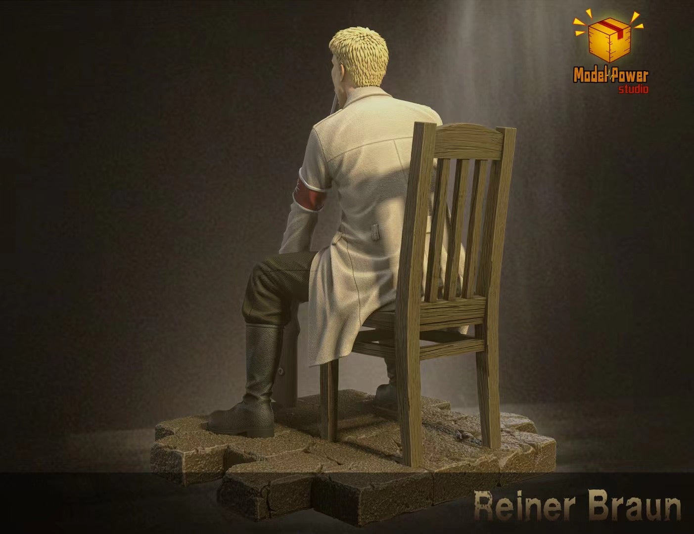 Model Power Studio Reiner Braun Action Figure - Anime Collectible for Attack on Titan Fans | Perfect for Display, Cosplay, and Gift Giving