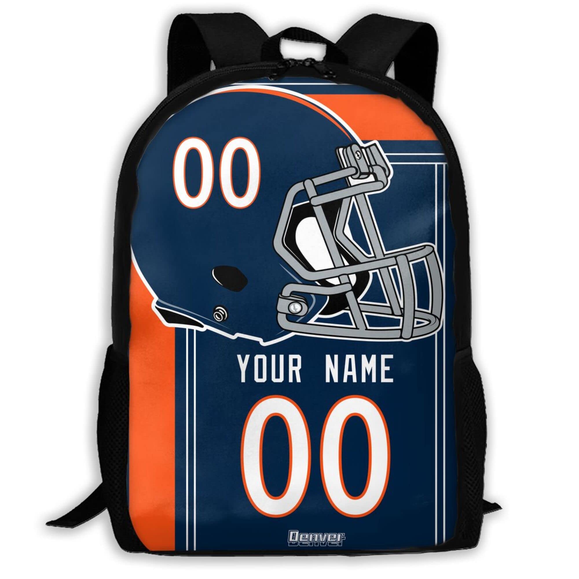 ANTKING Denver Backpack - Customizable High Capacity Backpack with Personalized Name & Number - Perfect Gift for Kids, Men & Sports Fans - Ideal for School, Travel & Game Day