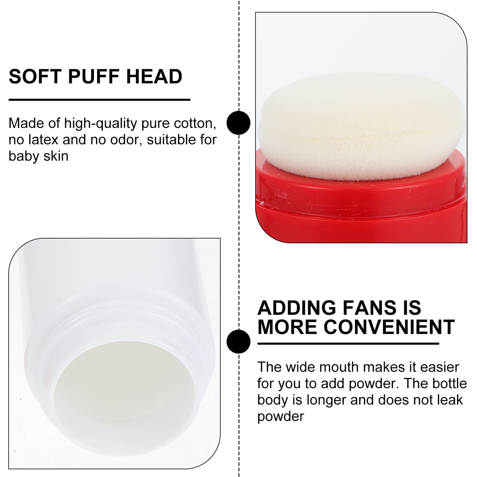 KALLORY Empty Makeup Powder Container with Fluffy Puff - Travel Size Loose Powder Jar for Cosmetic & Foundation Powder (1pc) | Perfect for On-the-Go Touch-Ups & Compact Storage