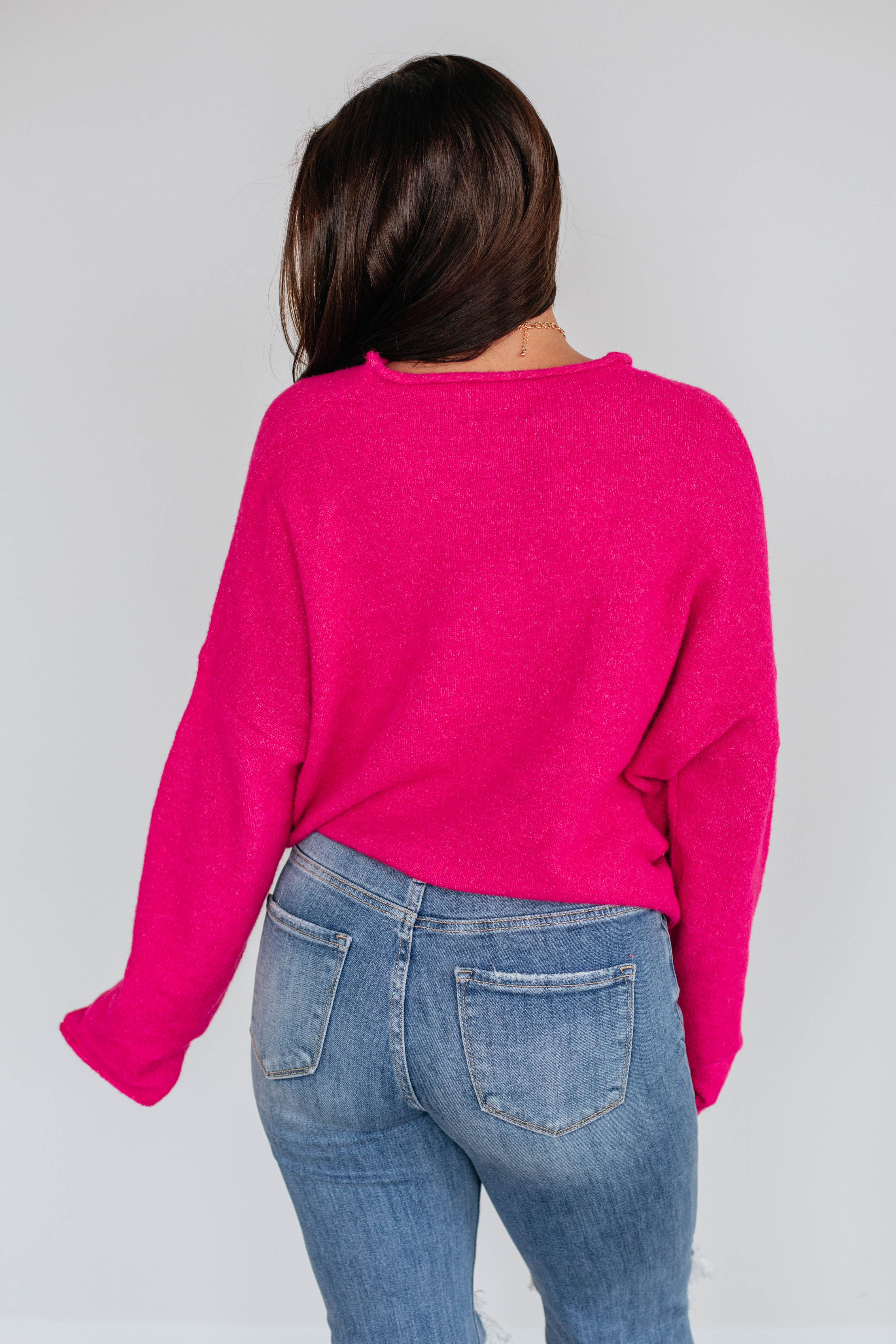 Brooke Cardigan Women's Fuchsia Pink Knit Sweater - Cozy & Stylish for Fall & Winter Outfits