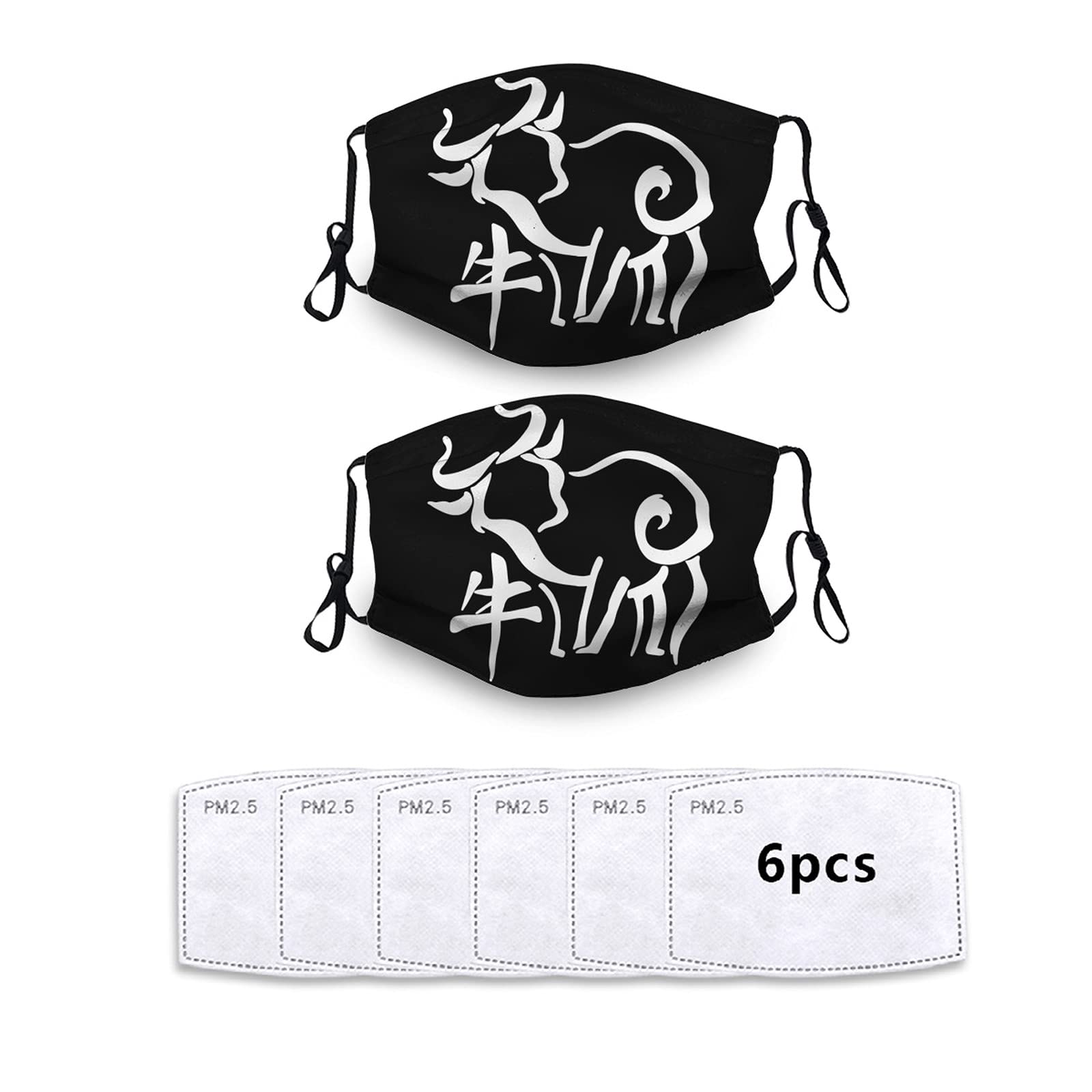 Ox Face Masks Set of 2 with Filters - Reusable for Adults & Kids
