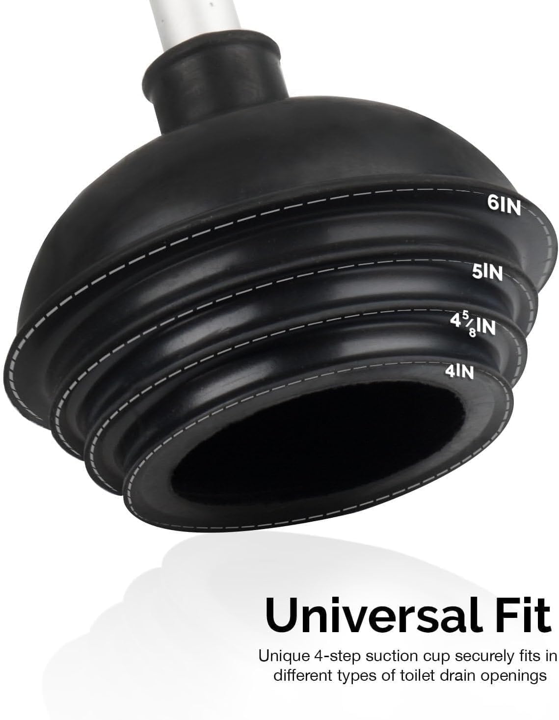 NEIKO 60166A Heavy-Duty Toilet Plunger with Patented All-Angle Design & Aluminum Handle | Bathroom Essential for Clog Removal | Black 1-Pack | Perfect for Home, Office & RV Use