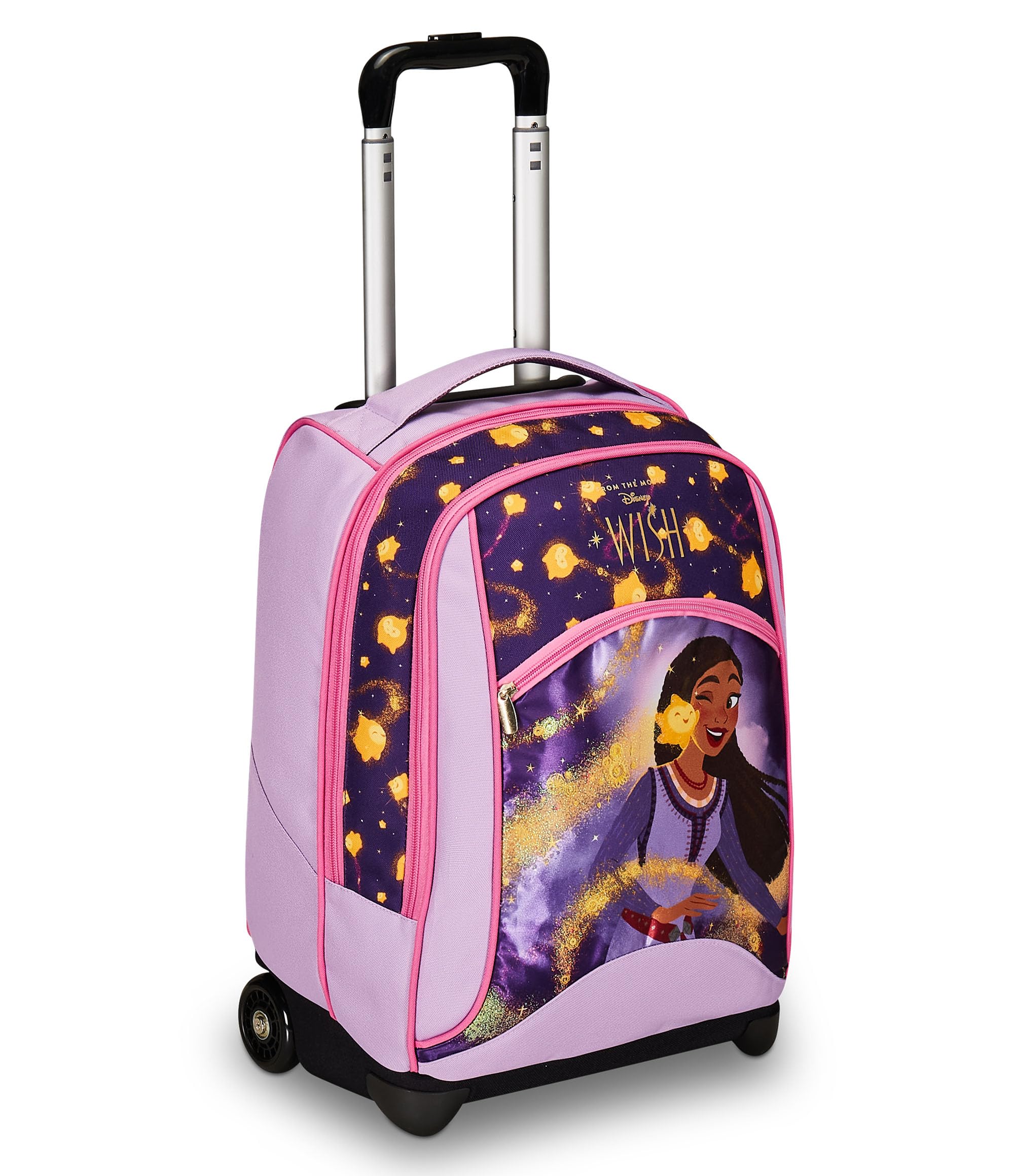 Disney Wish Strong Heart Bright Spirit School Backpack for Kids - Double Compartment, Water Bottle Pocket & Crossover System - Travel Backpack for Boys & Girls - Perfect for School, Travel & Daily Adventures