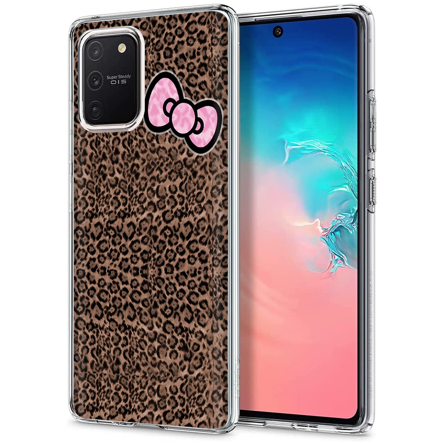 VIBECover Slim Case for Samsung Galaxy S10 LITE - Flexible TPU Protective Cover with Leopard Pink Ribbon Design | Shockproof & Scratch Resistant | Perfect for Daily Use, Travel & Outdoor Activities