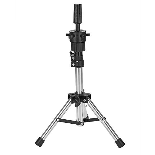 Adjustable Wig Stand Tripod Holder for Hairdressing Training & Salon Use - Mannequin Head Display Stand (Silver) | Perfect for Styling, Cutting & Washing Wigs at Home or Salon