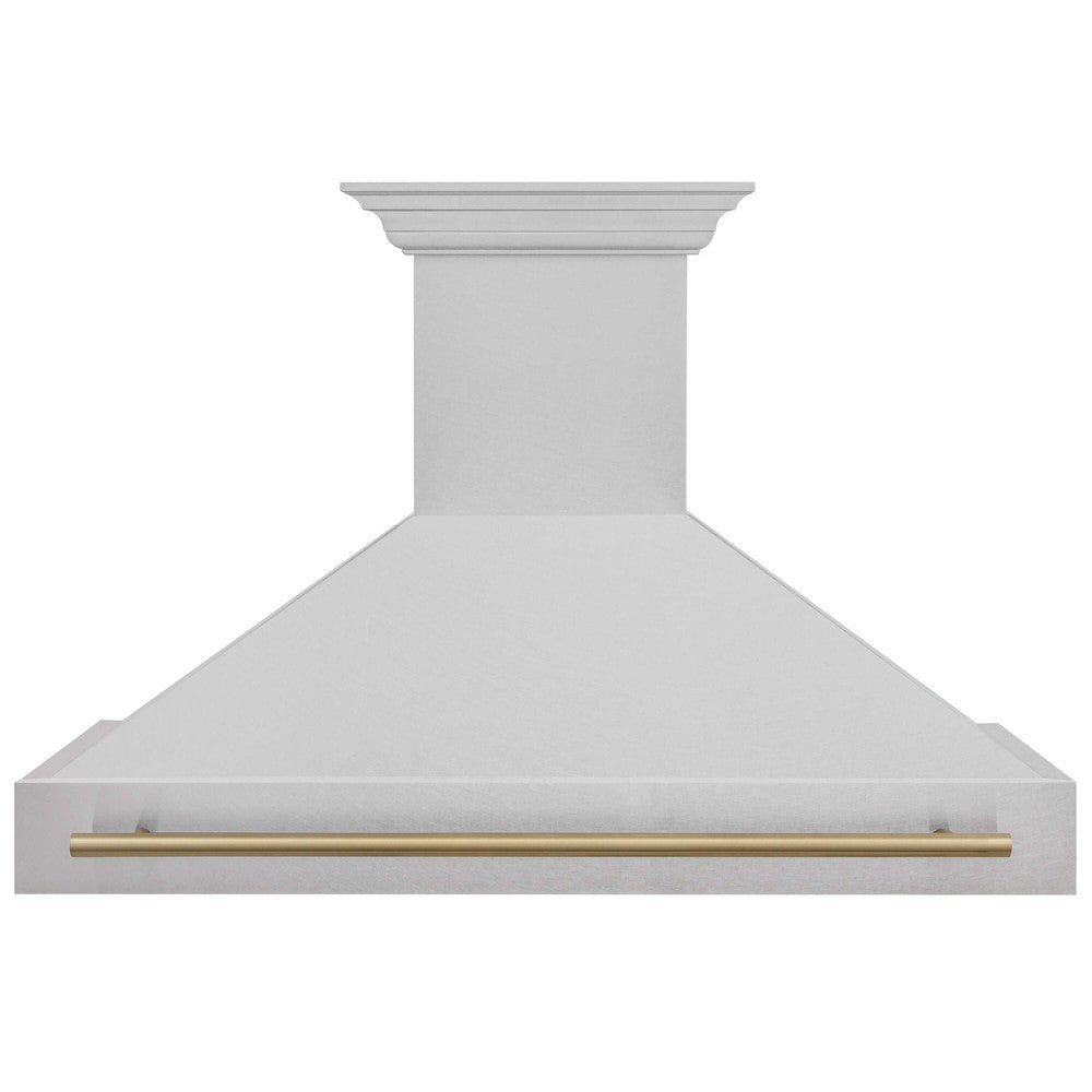 ZLINE Autograph Edition 48 Inch Stainless Steel Wall Mount Range Hood with Accent Handle (8654SNZ 48) - Professional Kitchen Ventilation for Modern Homes