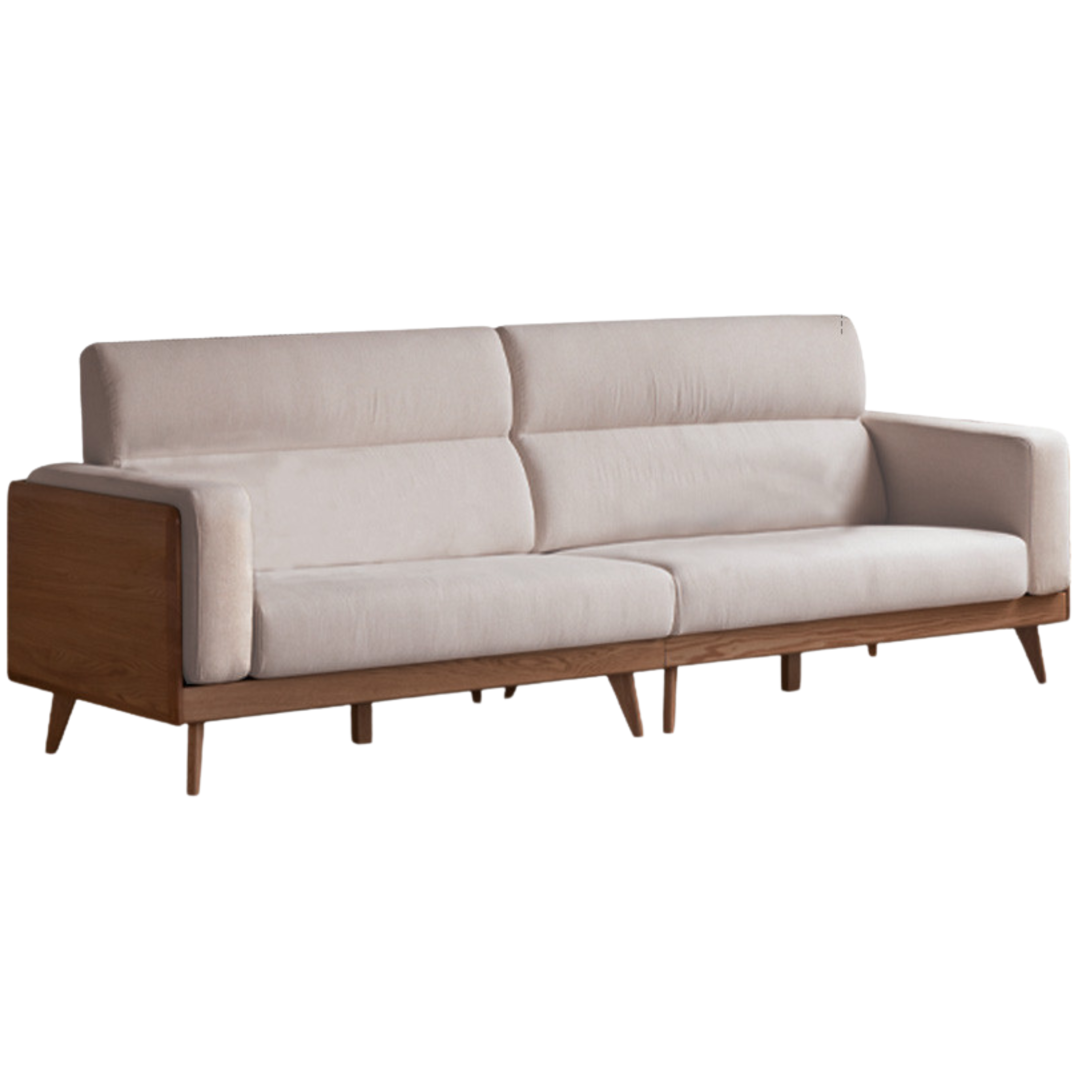 98.4x35x37 inch / 250x89x94 cm / Walnut color / smoke chestnut brown color fabric sofa imitation cotton